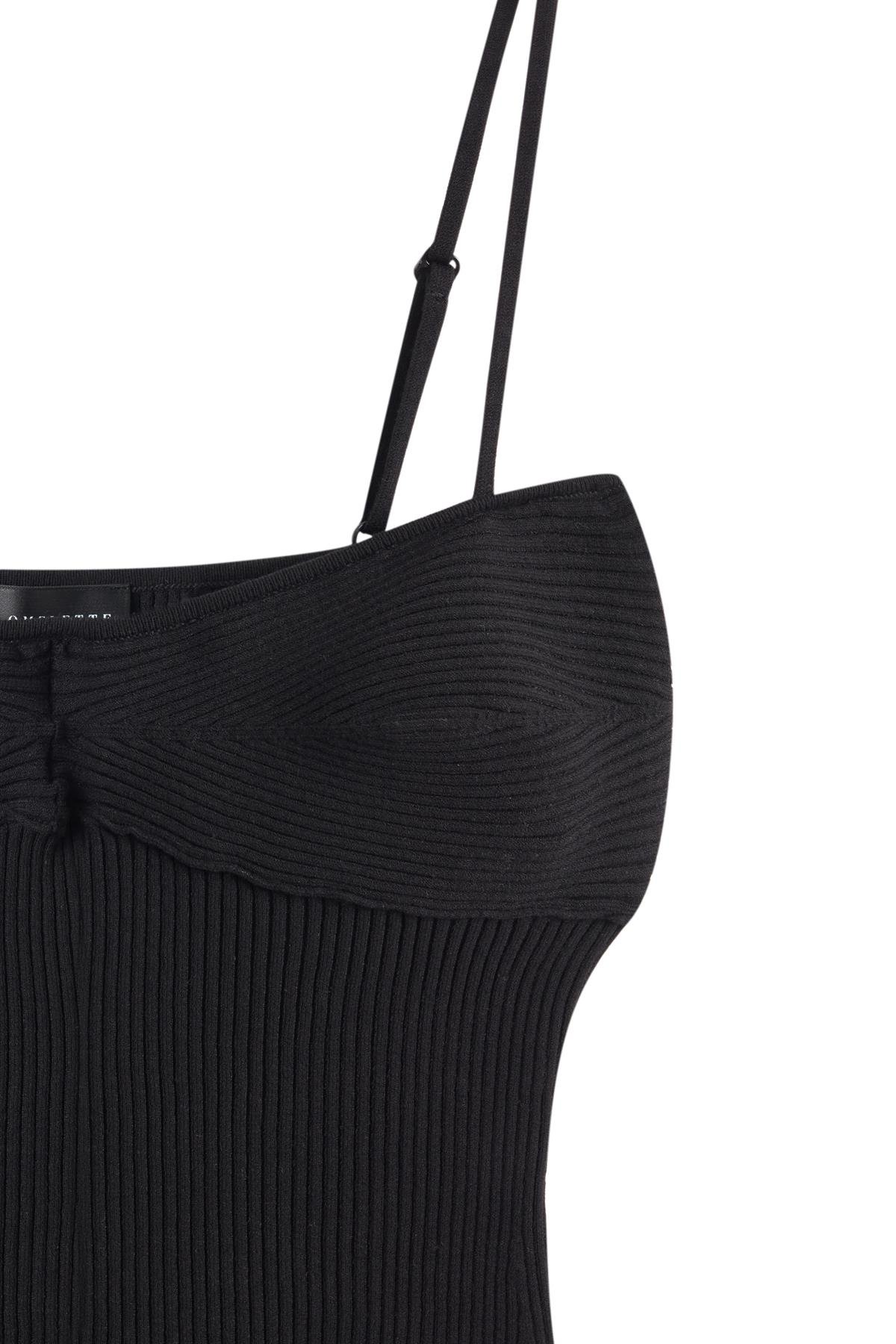 Siyah Korse Görünümlü Triko Büstiyer