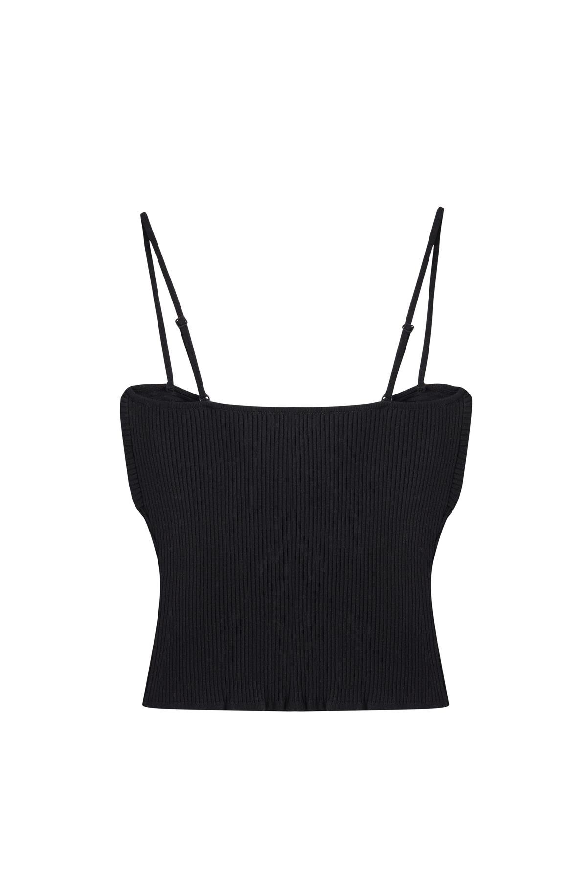 Siyah Korse Görünümlü Triko Büstiyer