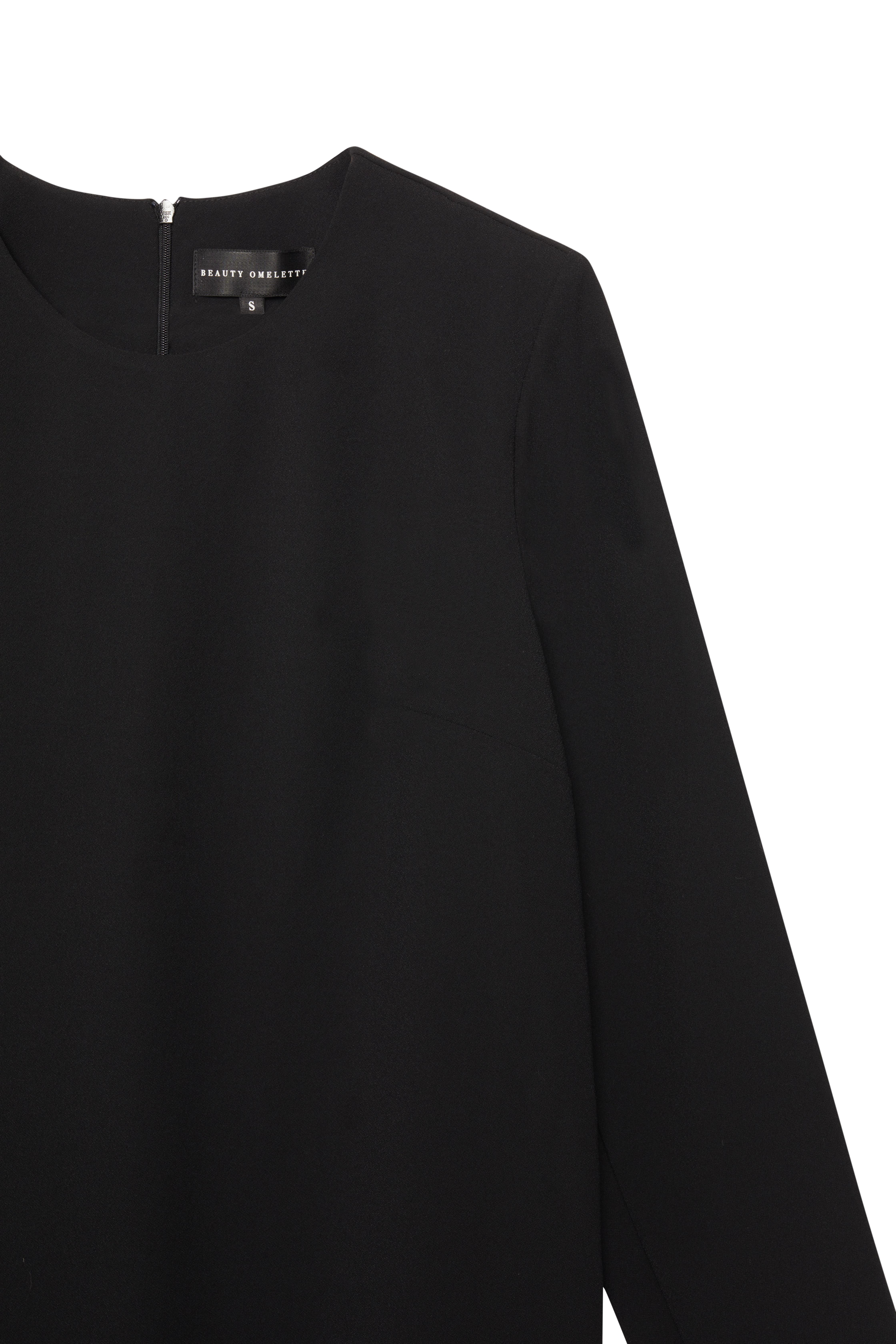 Siyah Krep Vatkalı Mini Elbise - Exclusive Collection