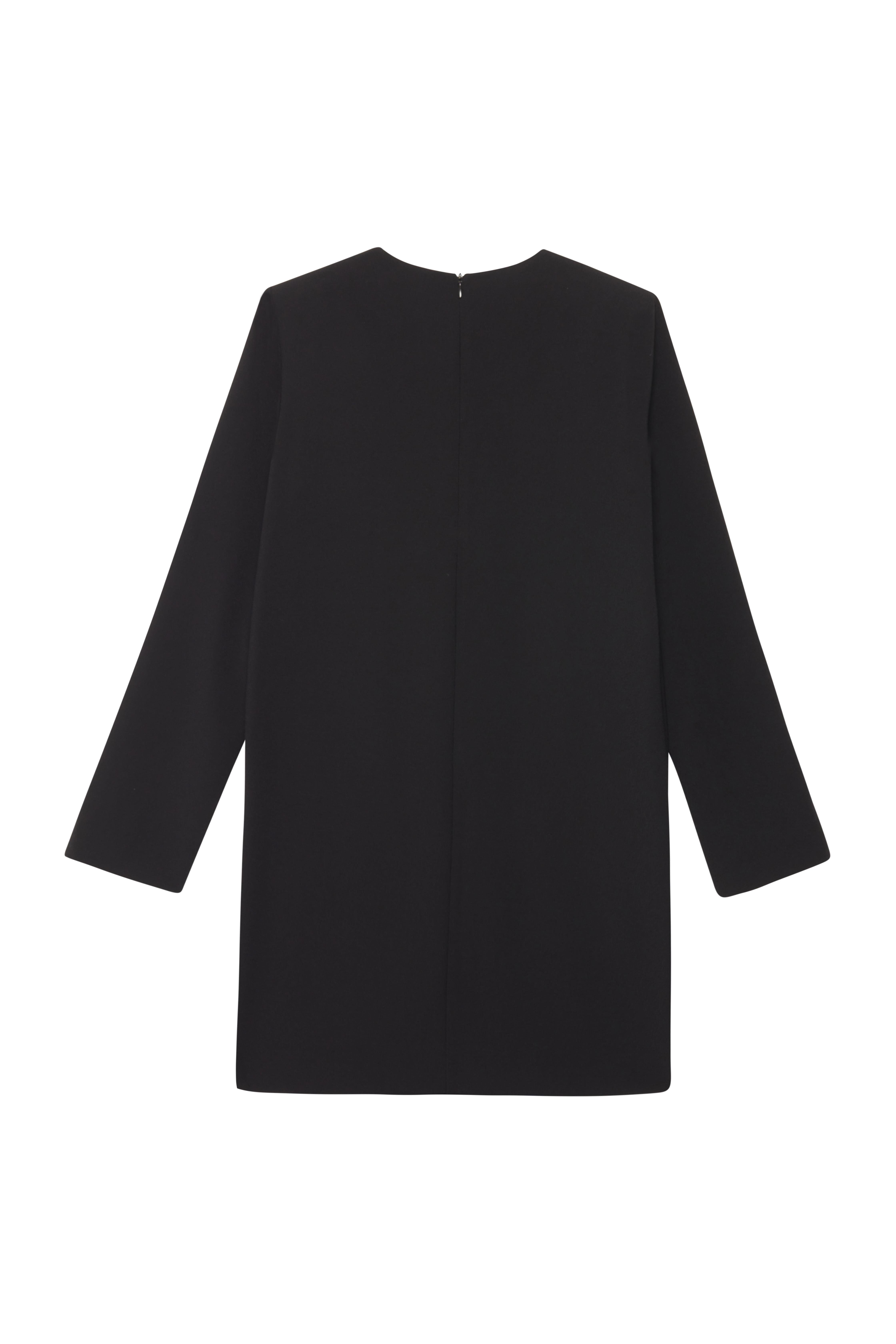 Siyah Krep Vatkalı Mini Elbise - Exclusive Collection