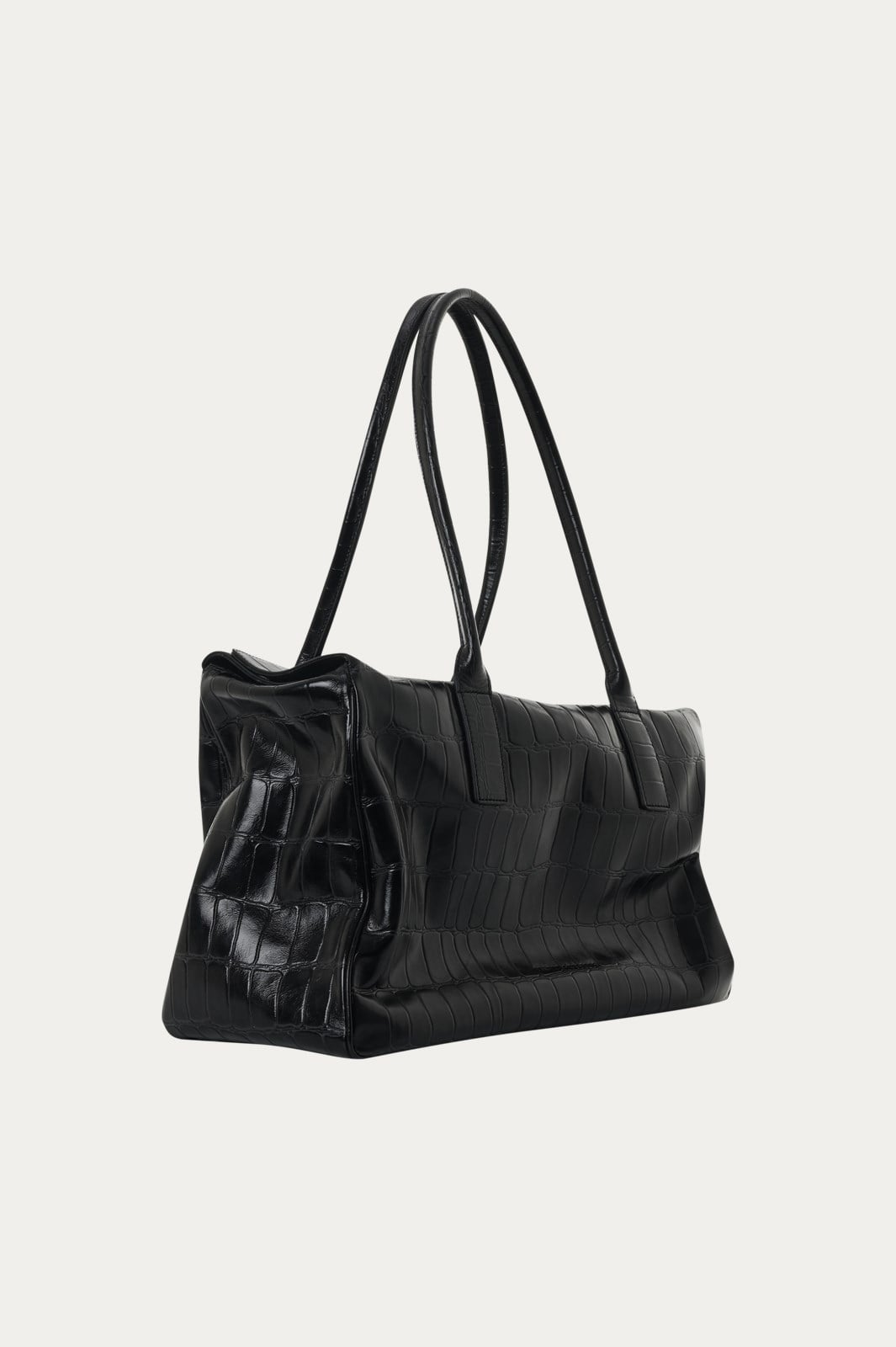 Siyah Kroko Raphael Shopping Bag