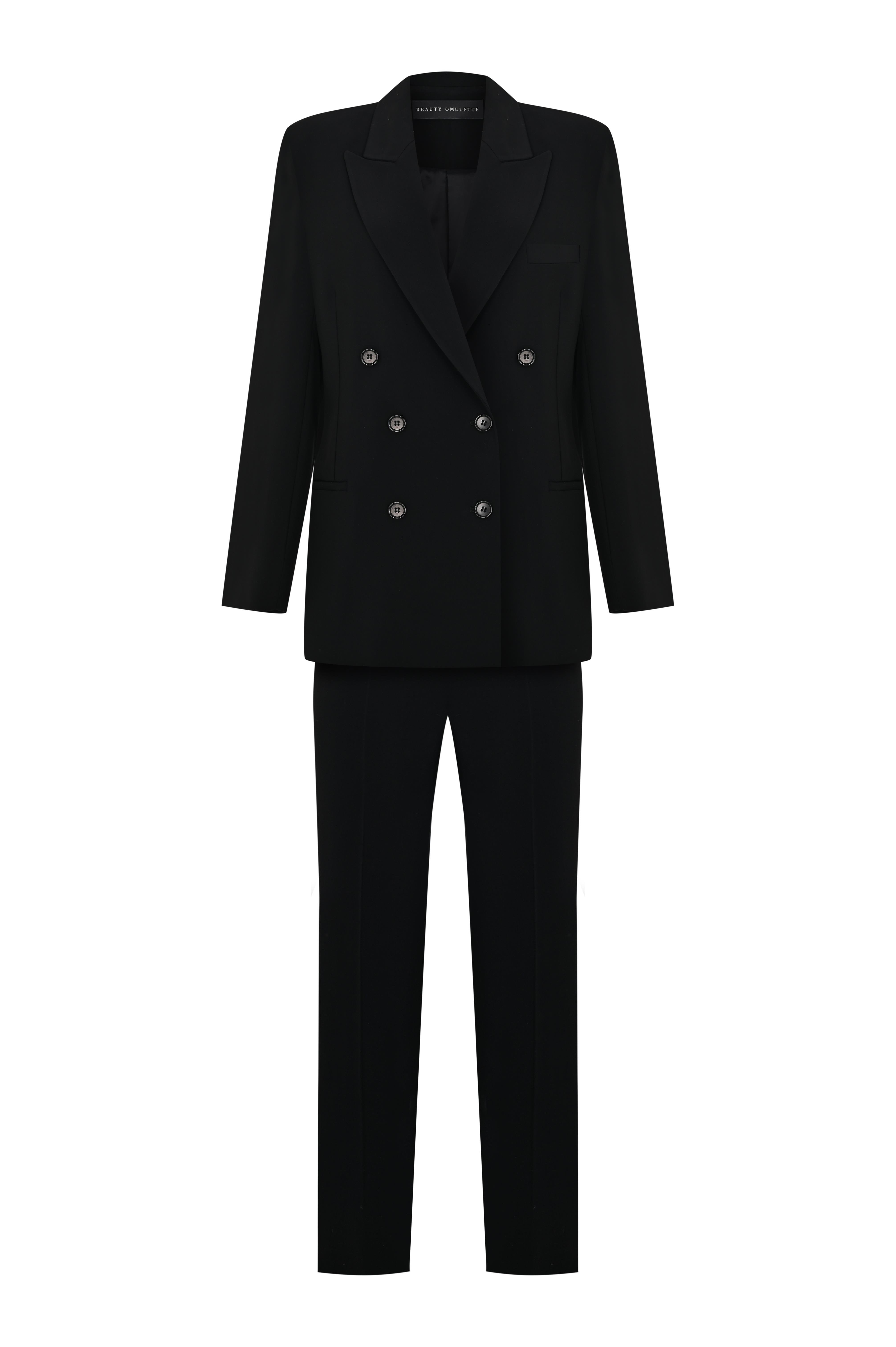 Siyah Kruvaze Yaka Blazer