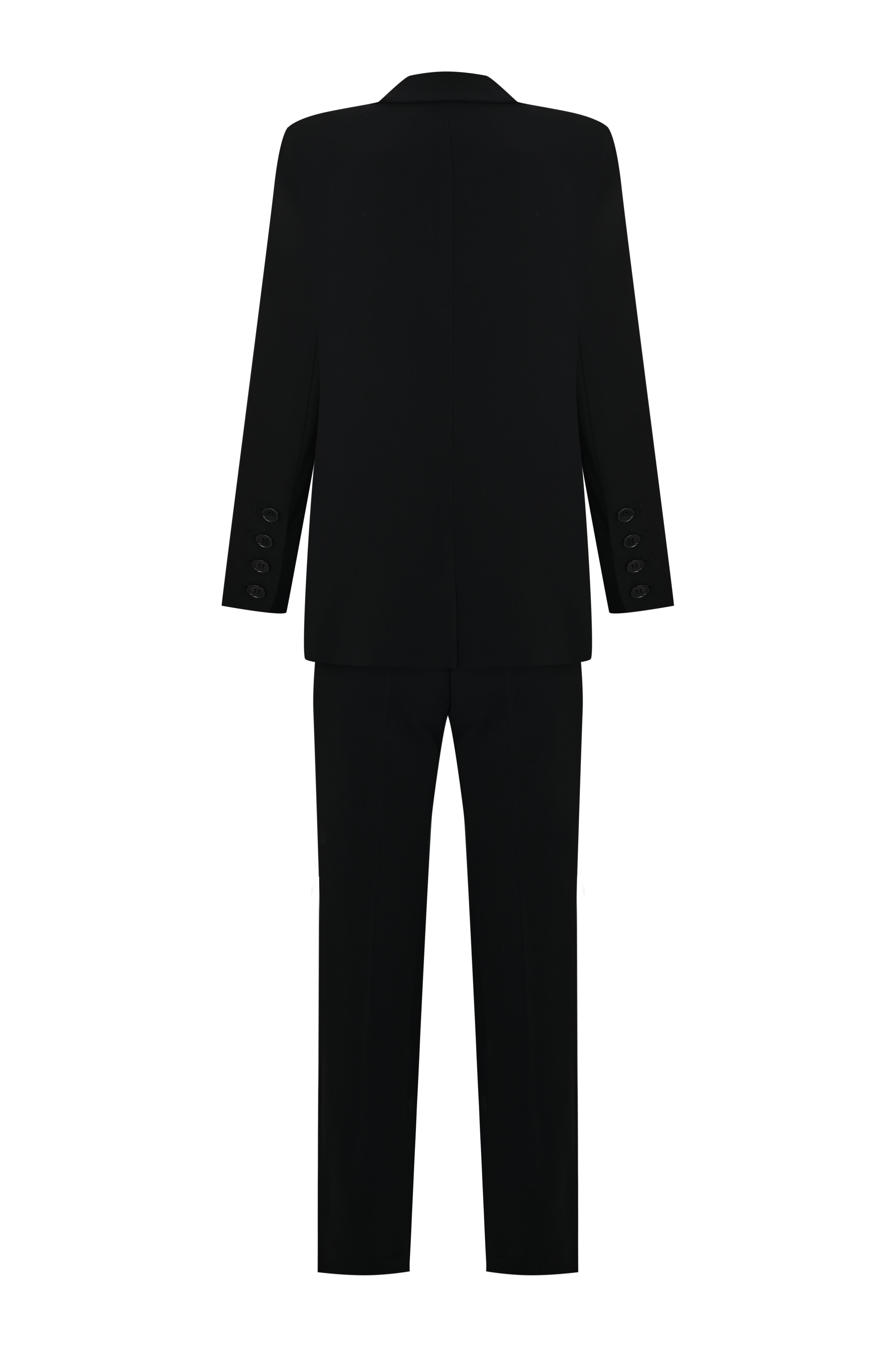 Siyah Kruvaze Yaka Blazer