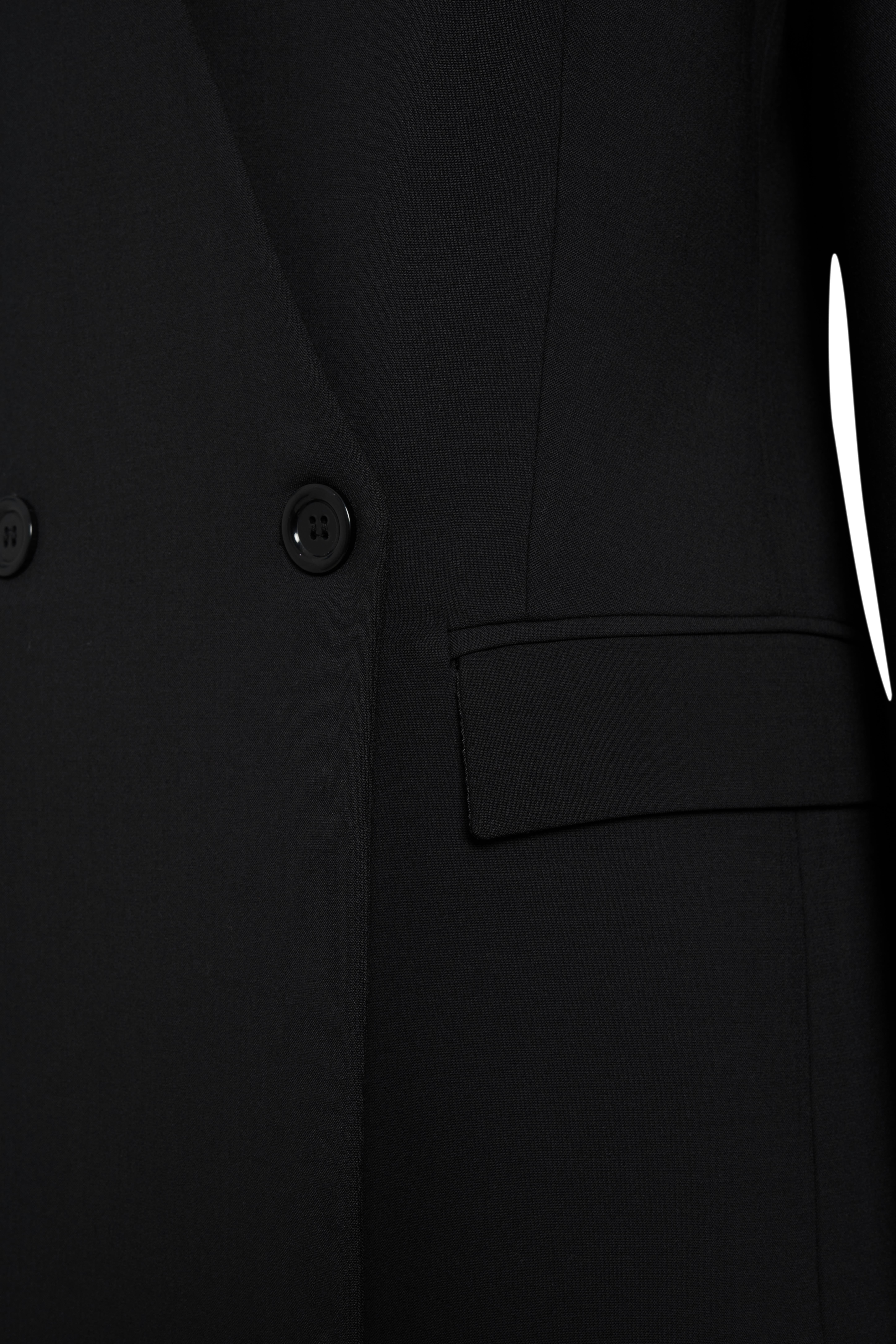 Siyah Kruvaze Yünlü Blazer - Exclusive Collection