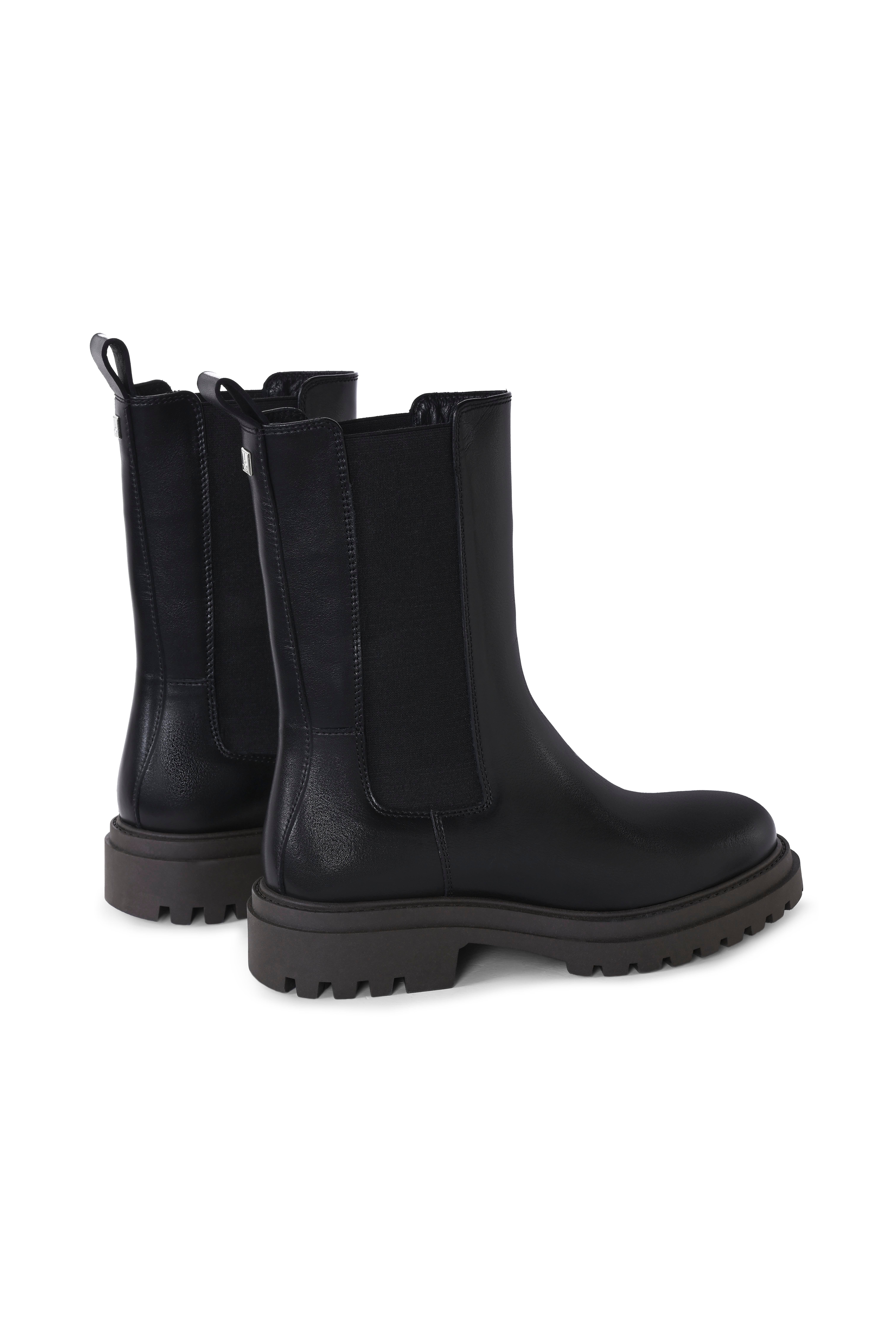 Siyah Lastikli Deri Bot