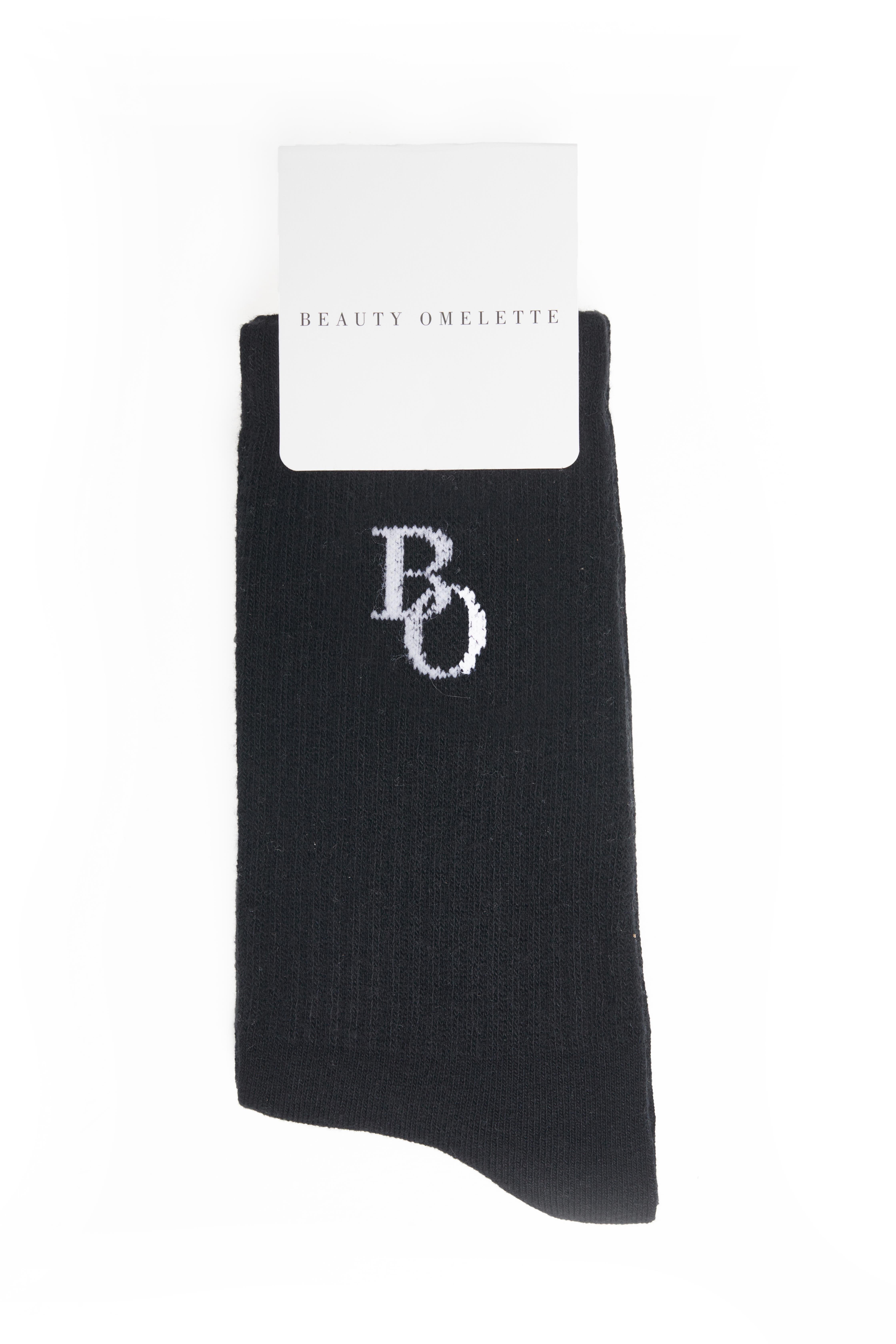 Siyah Logolu Pamuk Spor Çorap