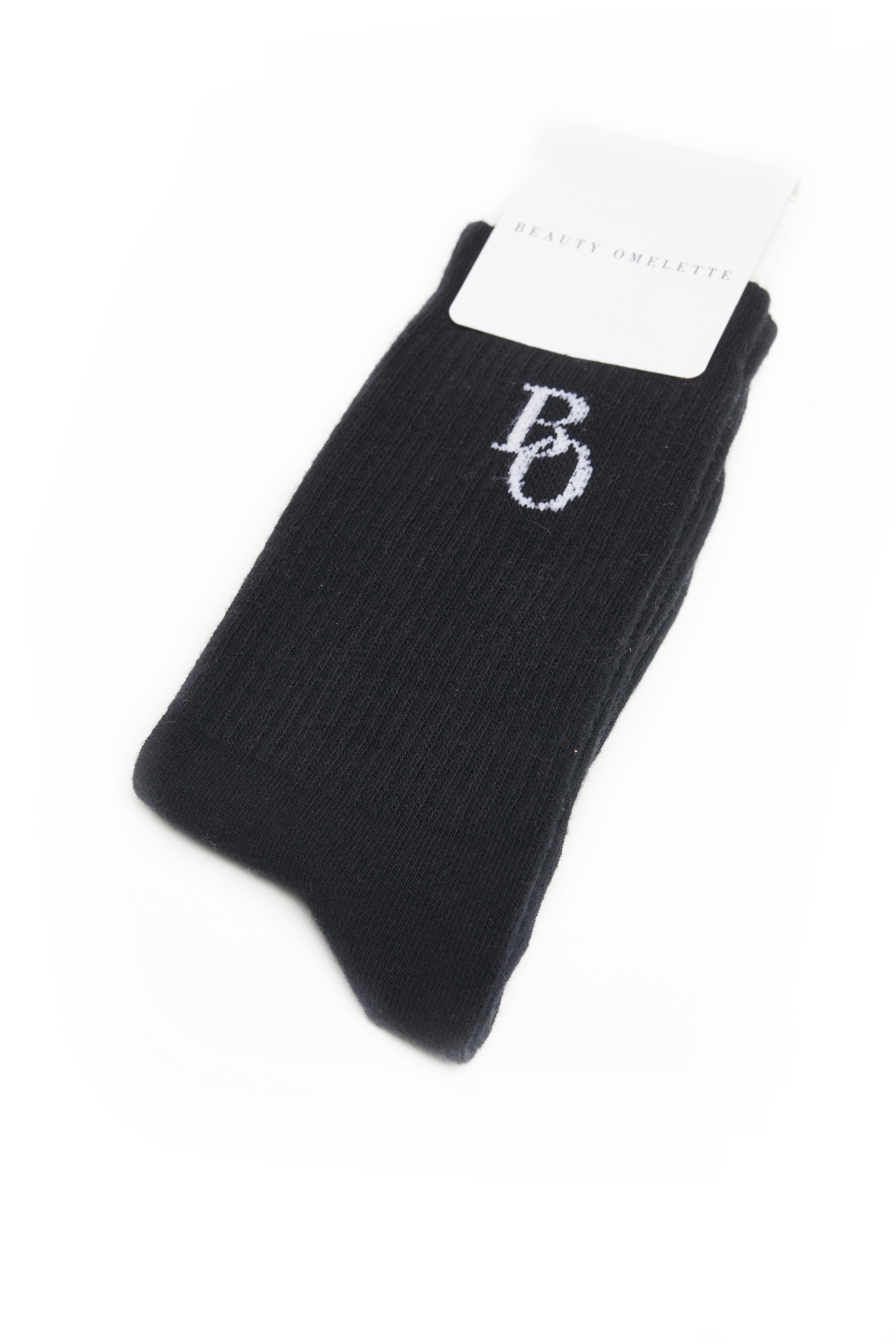 Siyah Logolu Pamuk Spor Çorap