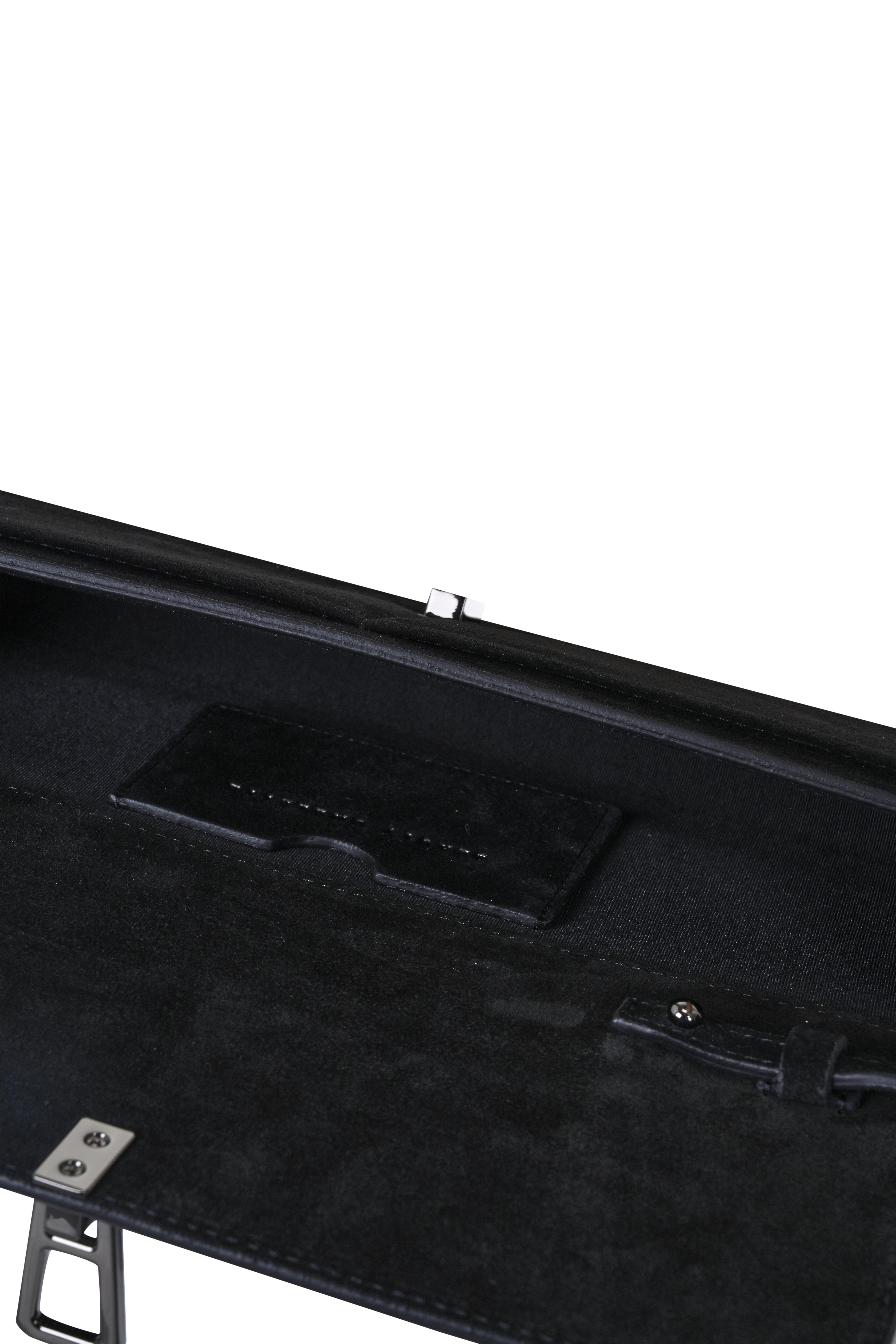 Siyah Long June Süet Clutch Bag