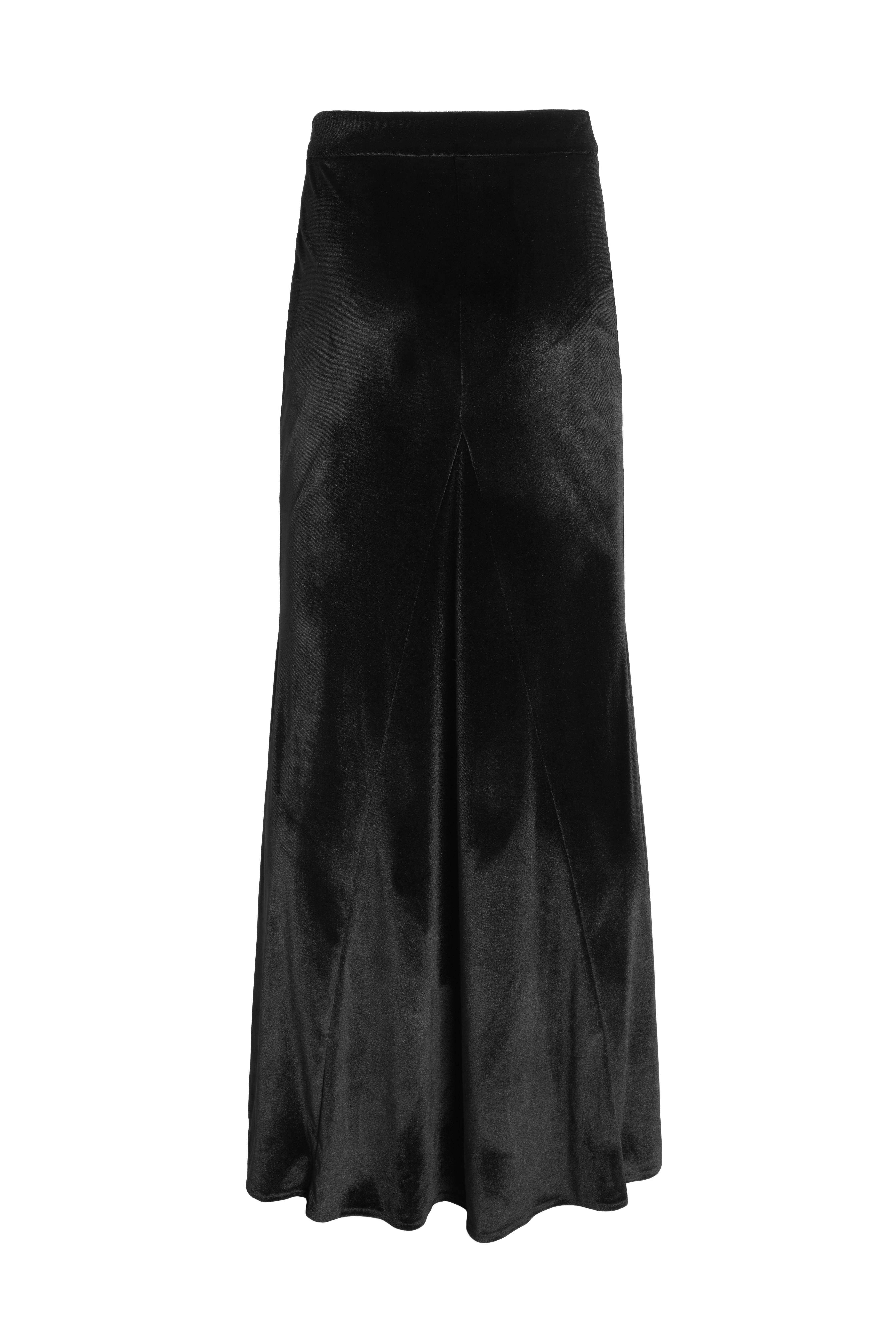 Siyah Maxi Kadife Etek - Exclusive Collection