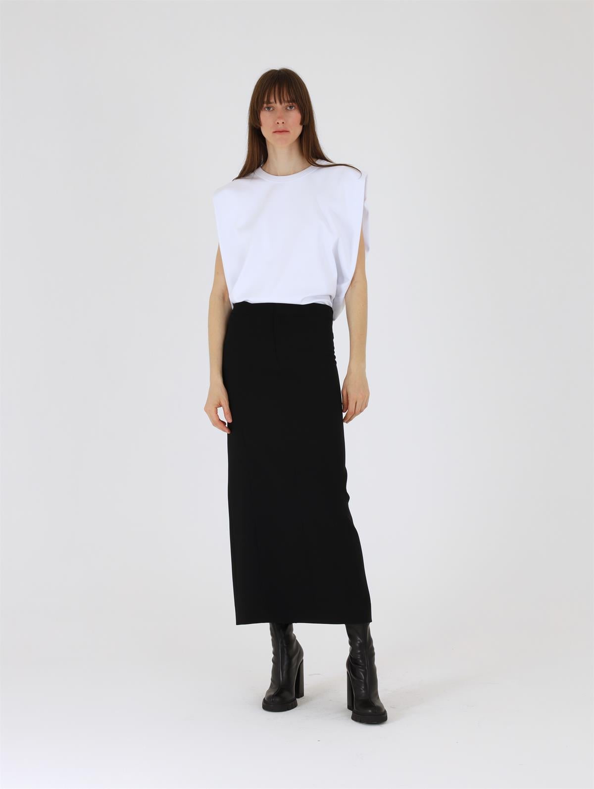 Siyah Maxi Krep Kalem Etek