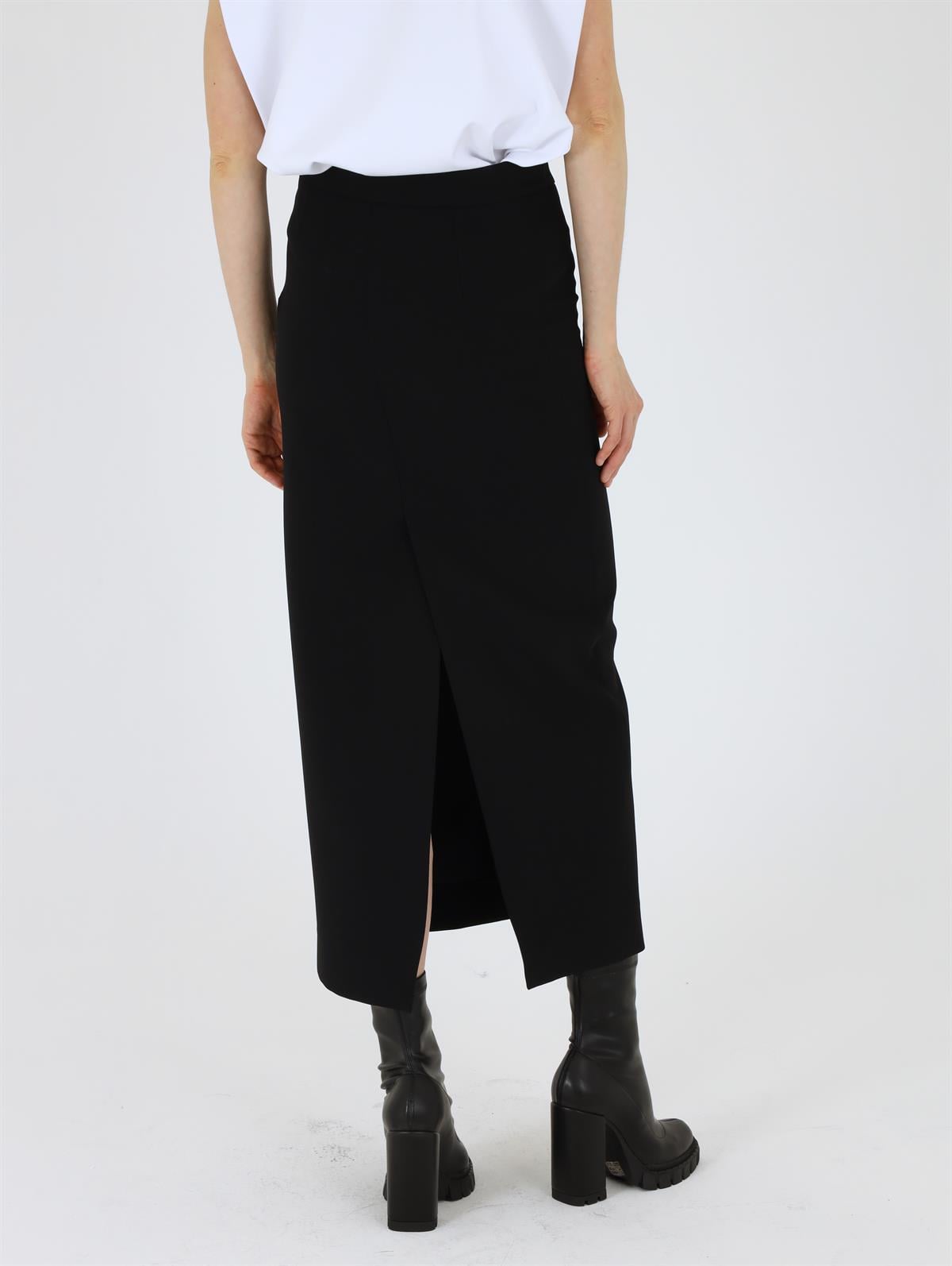 Siyah Maxi Krep Kalem Etek