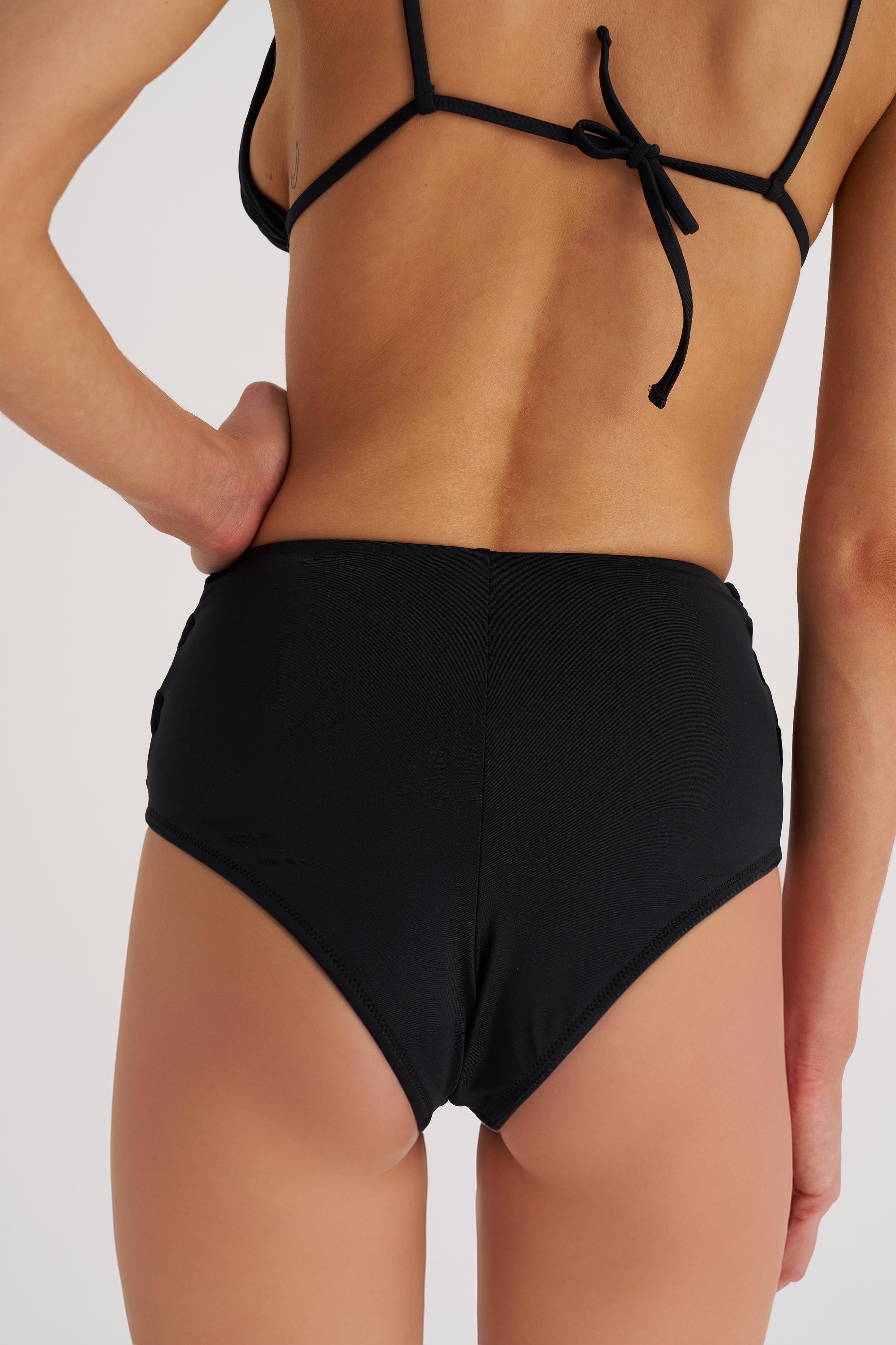 Siyah Monica Yüksek Bel Bikini Altı