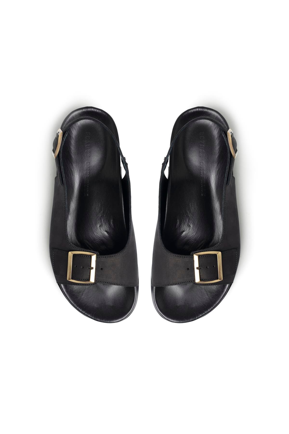 Siyah Nubuk Spor Sandalet