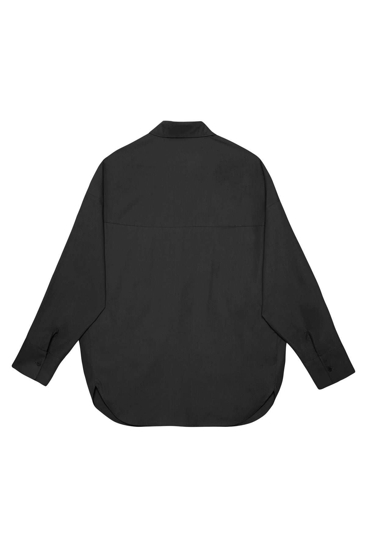 Siyah Oversize Poplin Gömlek