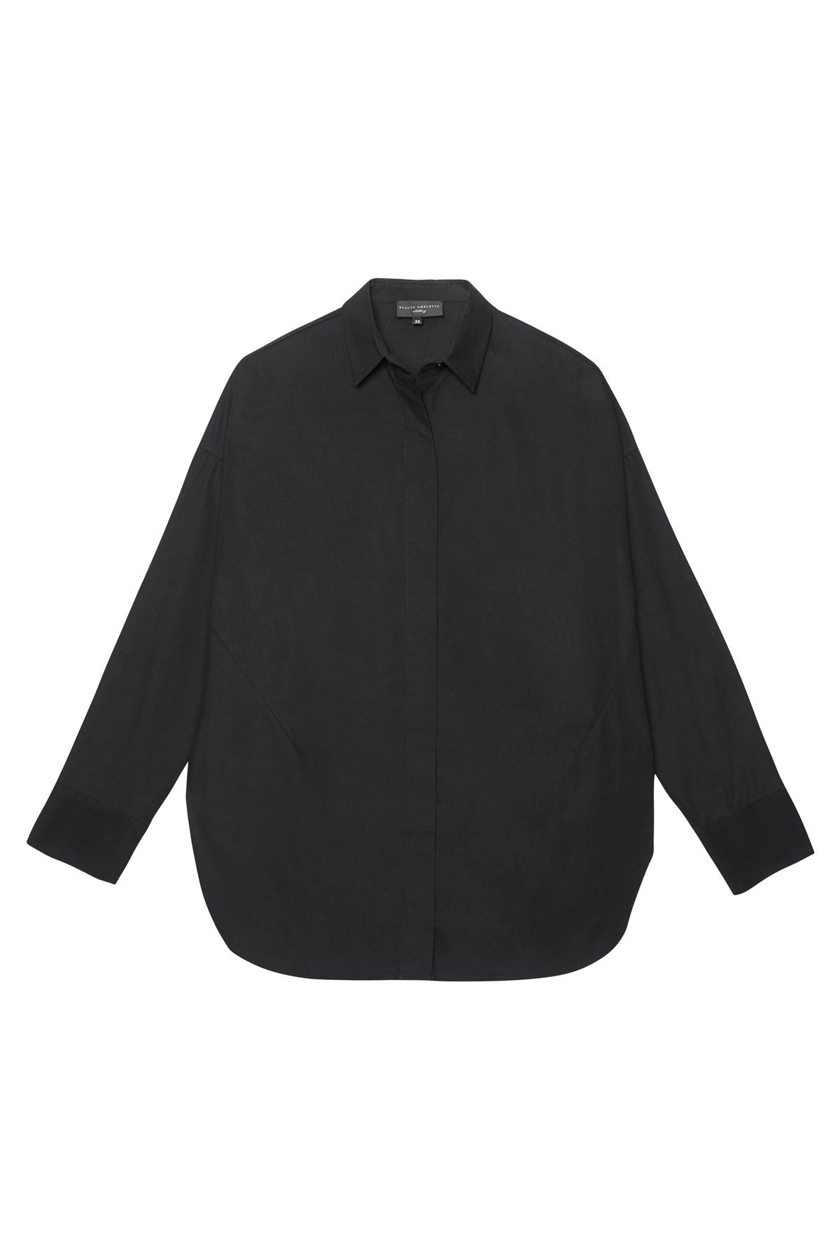 Siyah Oversize Poplin Gömlek