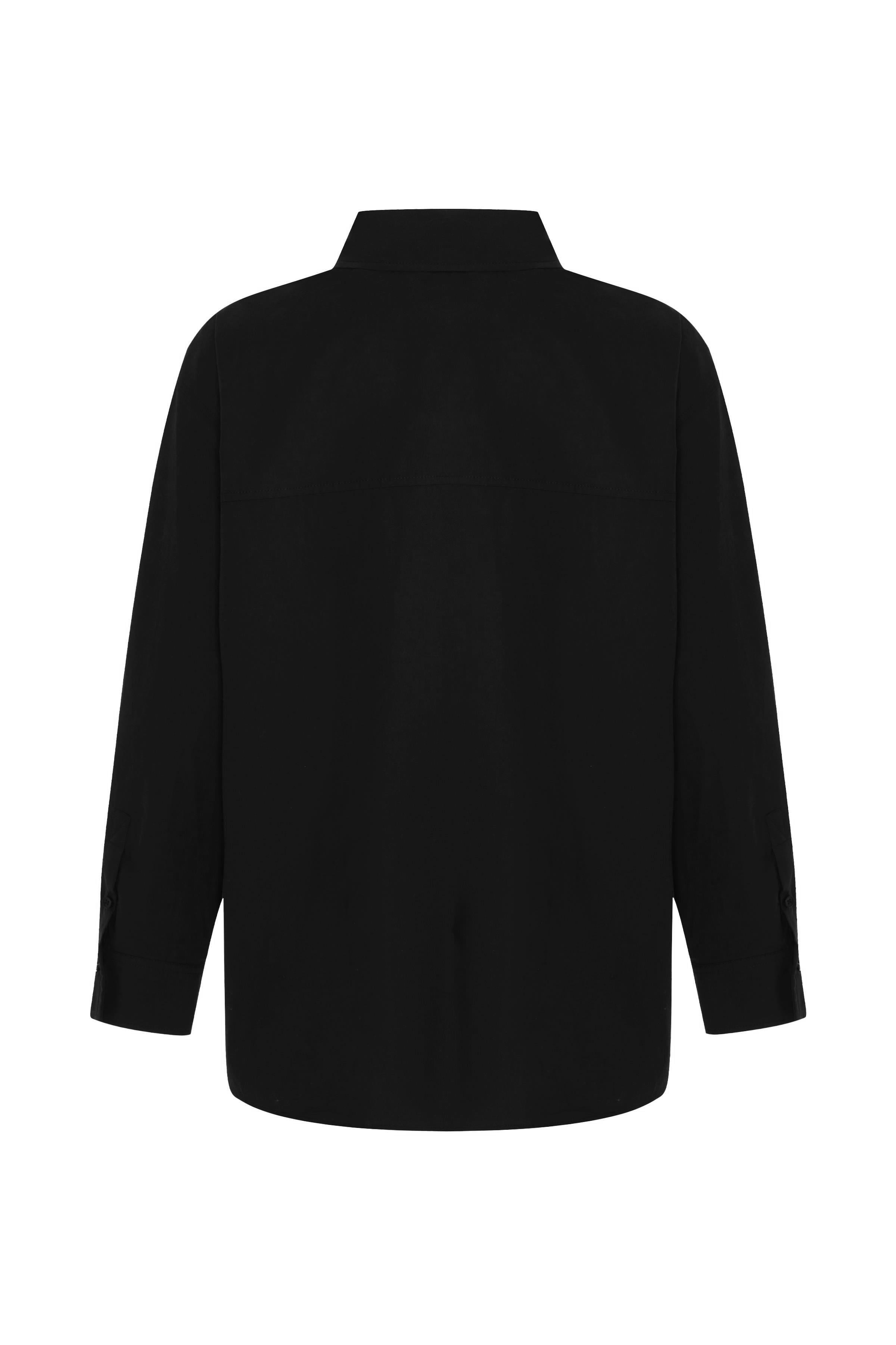 Siyah Oversize Poplin Gömlek
