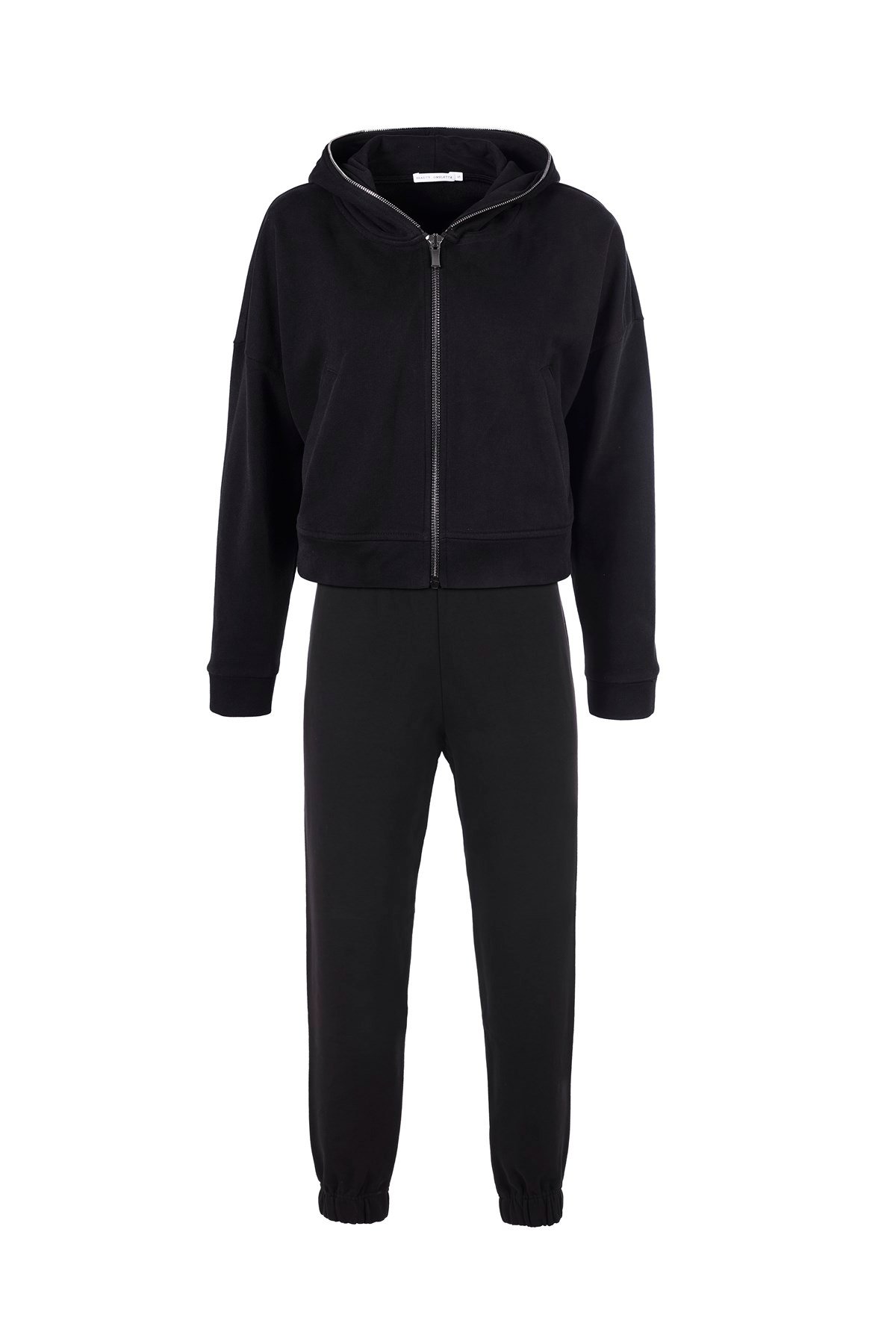 Siyah Paçası Lastikli Sweatpants