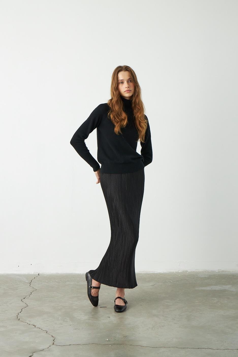 Siyah Pilise Maxi Kalem Etek - Exclusive Collection