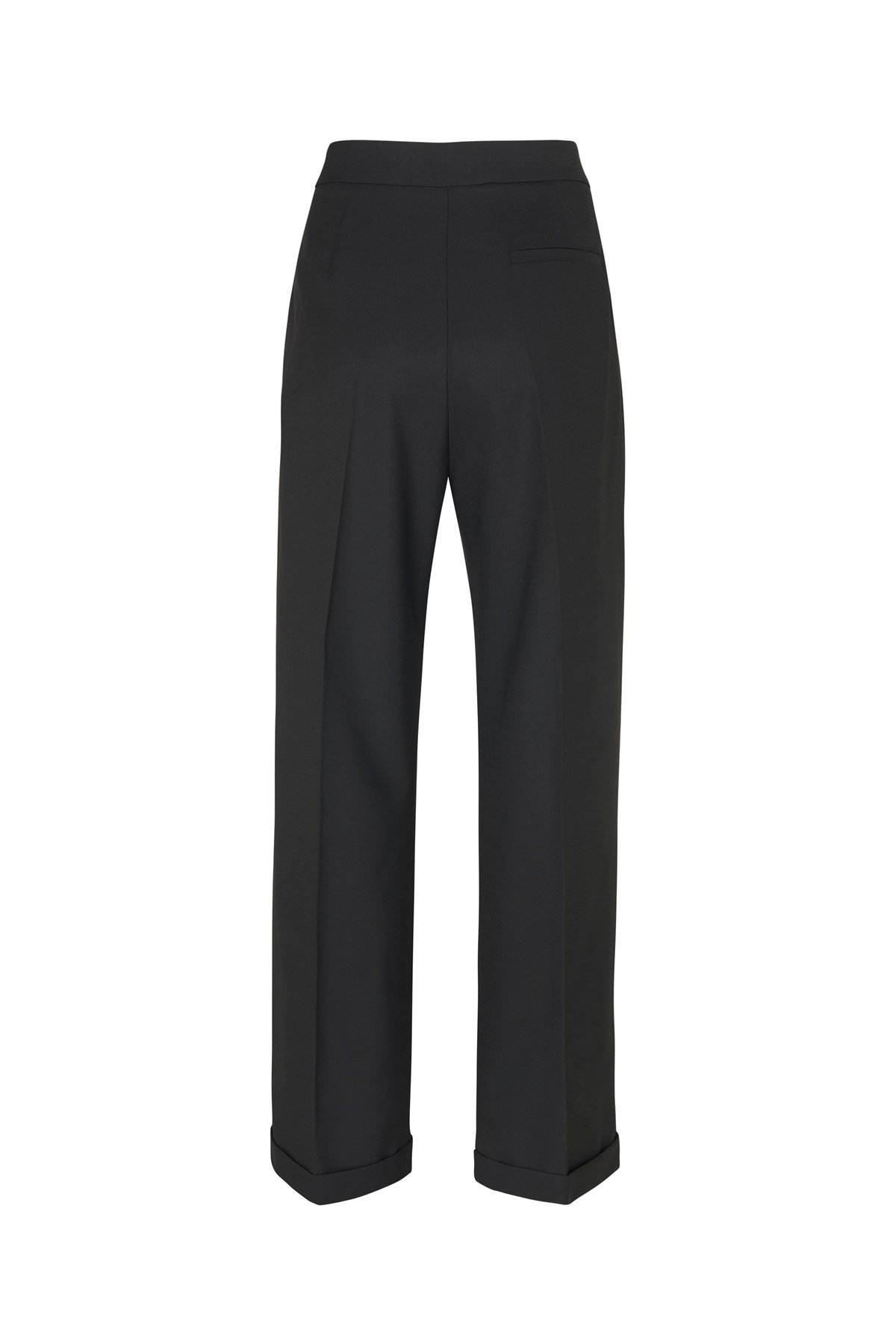 Siyah Piliseli Yünlü Bol Pantolon- Limited Edition