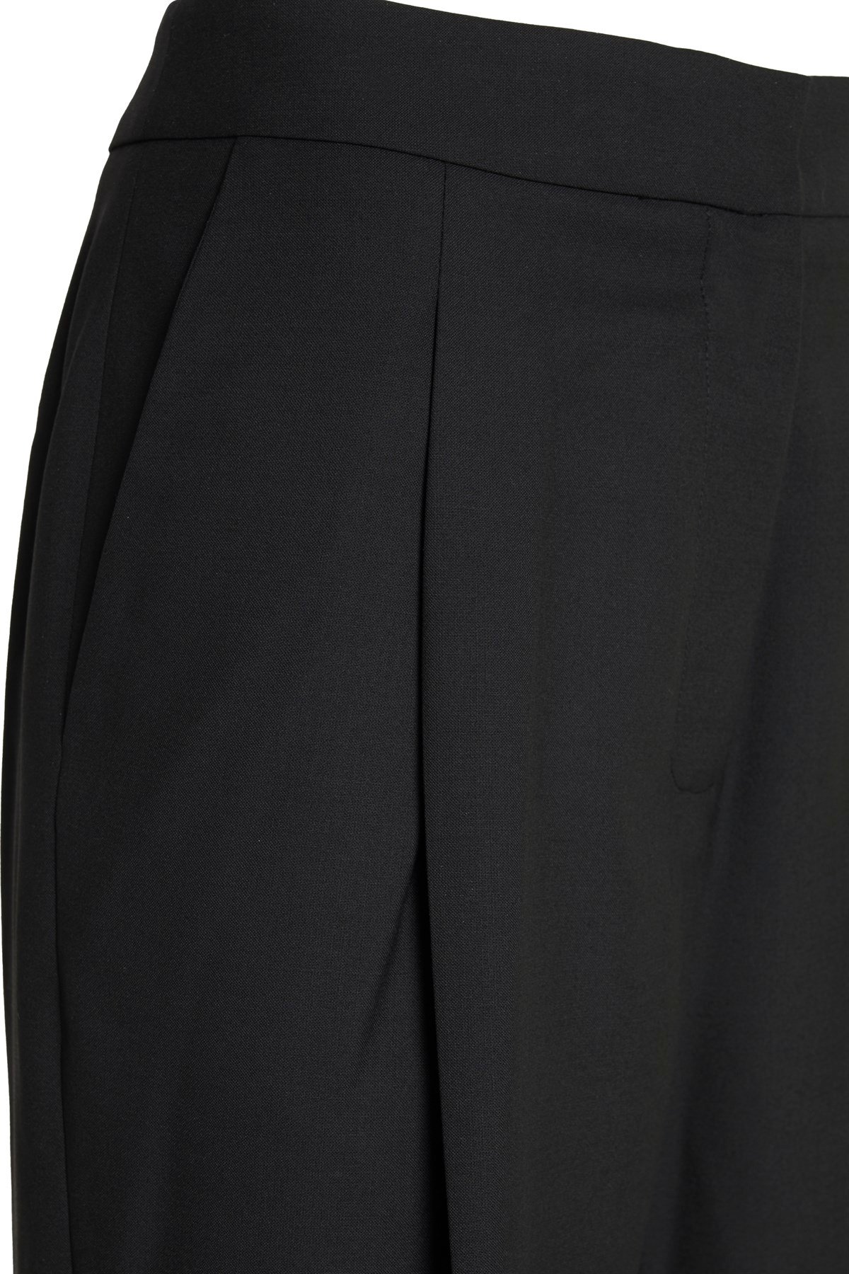 Siyah Piliseli Yünlü Bol Pantolon- Limited Edition