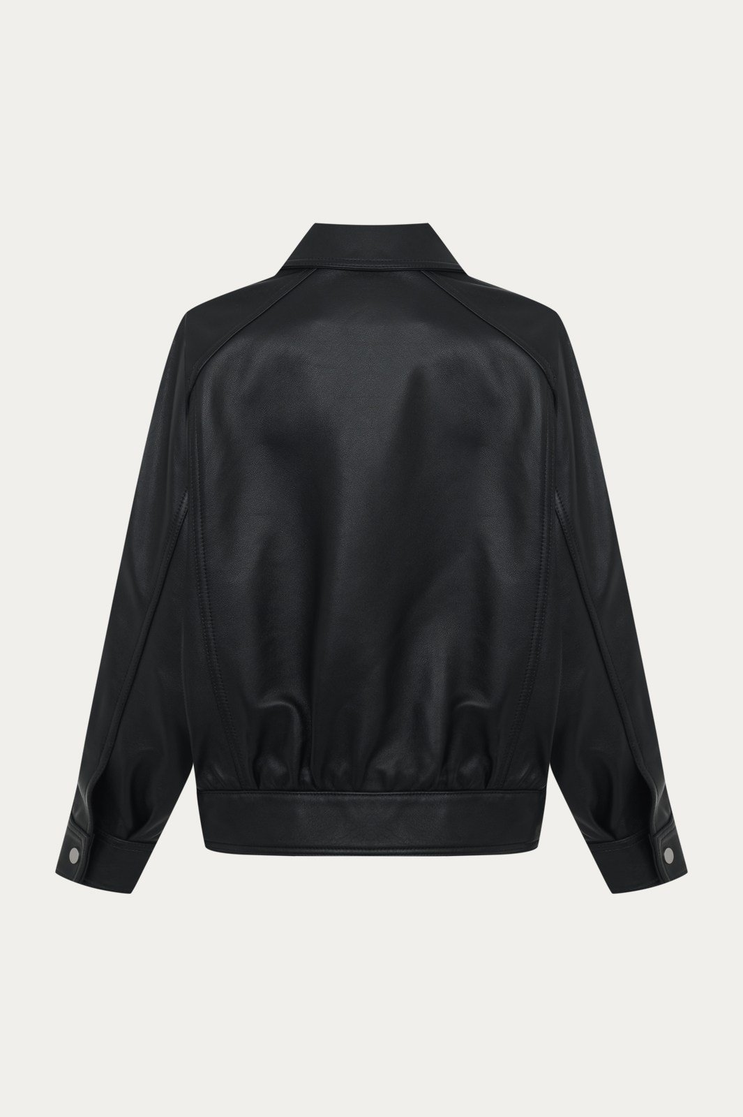 Siyah Reglan Kol Deri Bomber Ceket