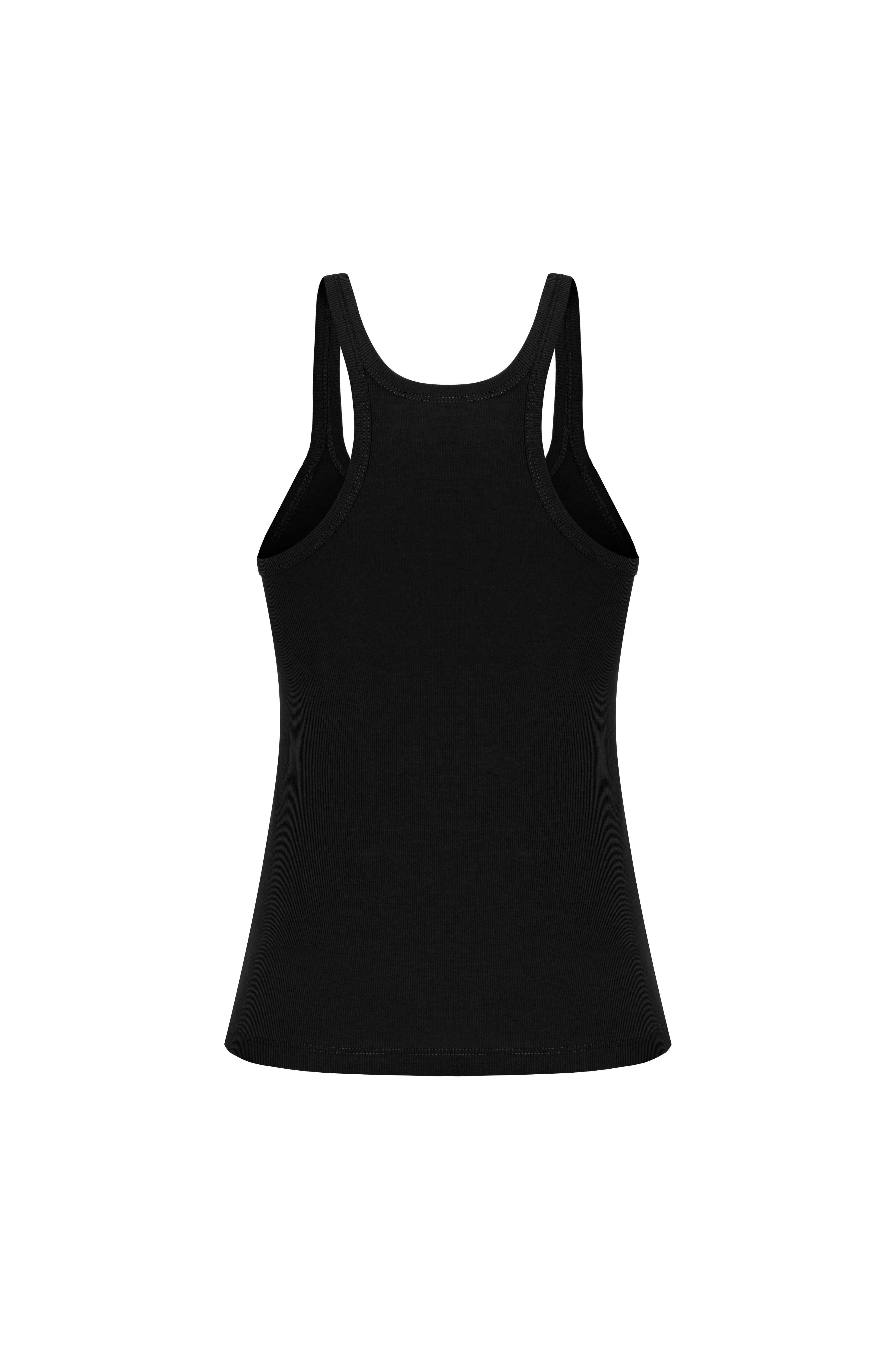 Siyah Ribli Askılı Dökümlü Atlet