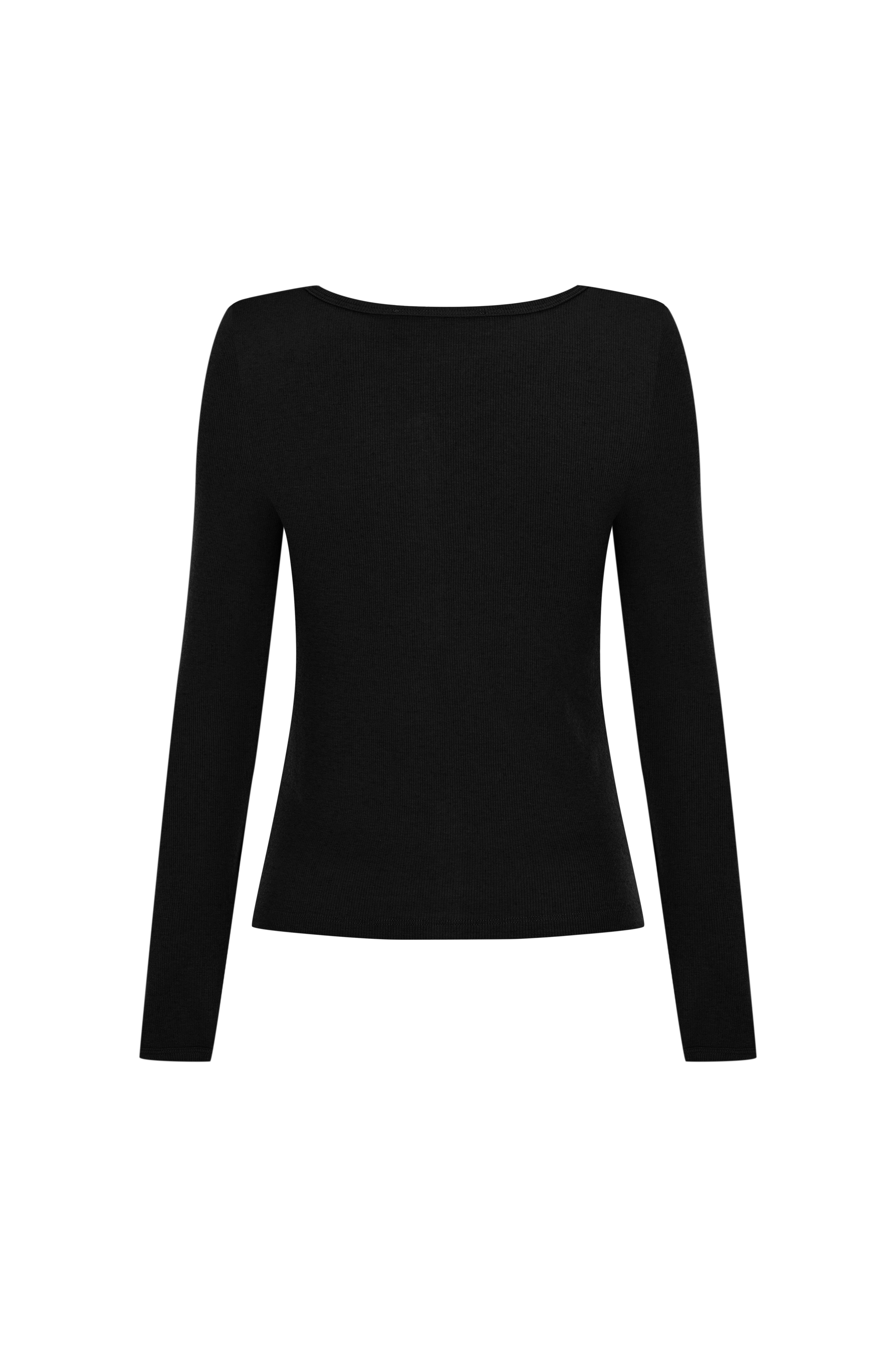 Siyah Ribli Kaşmir Dökümlü Hırka