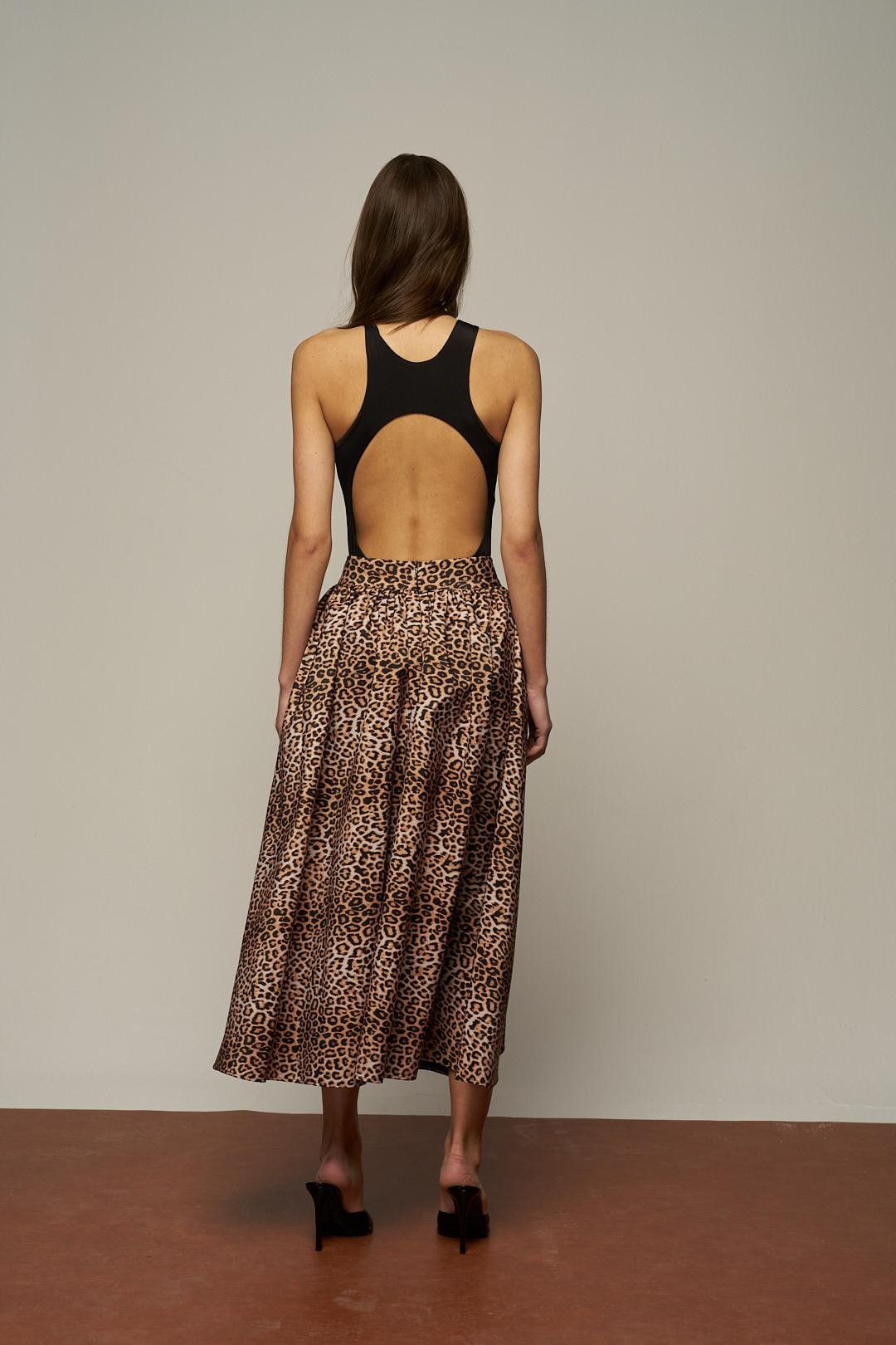 Siyah Sırt Dekolteli Jarse Bodysuit