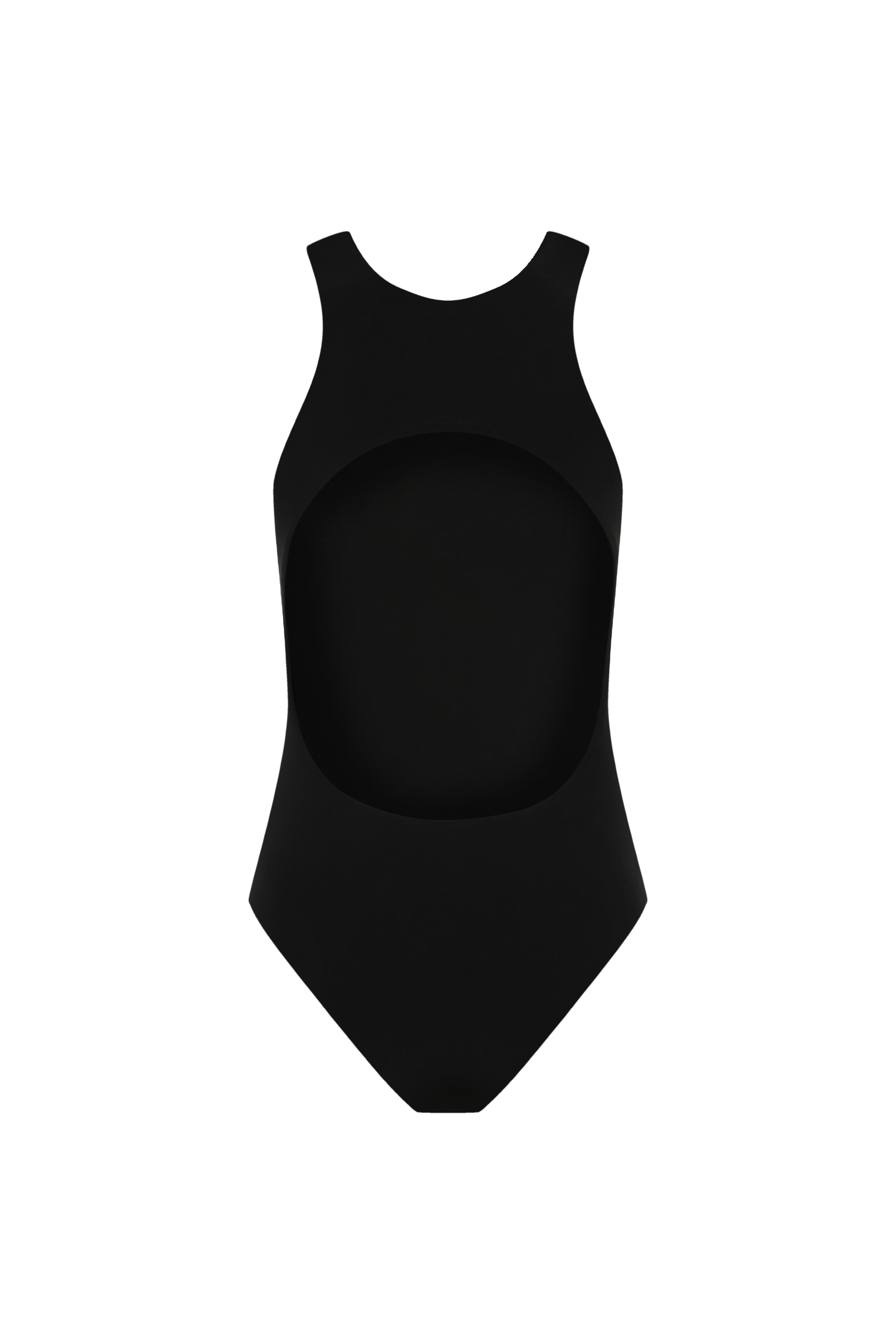 Siyah Sırt Dekolteli Jarse Bodysuit