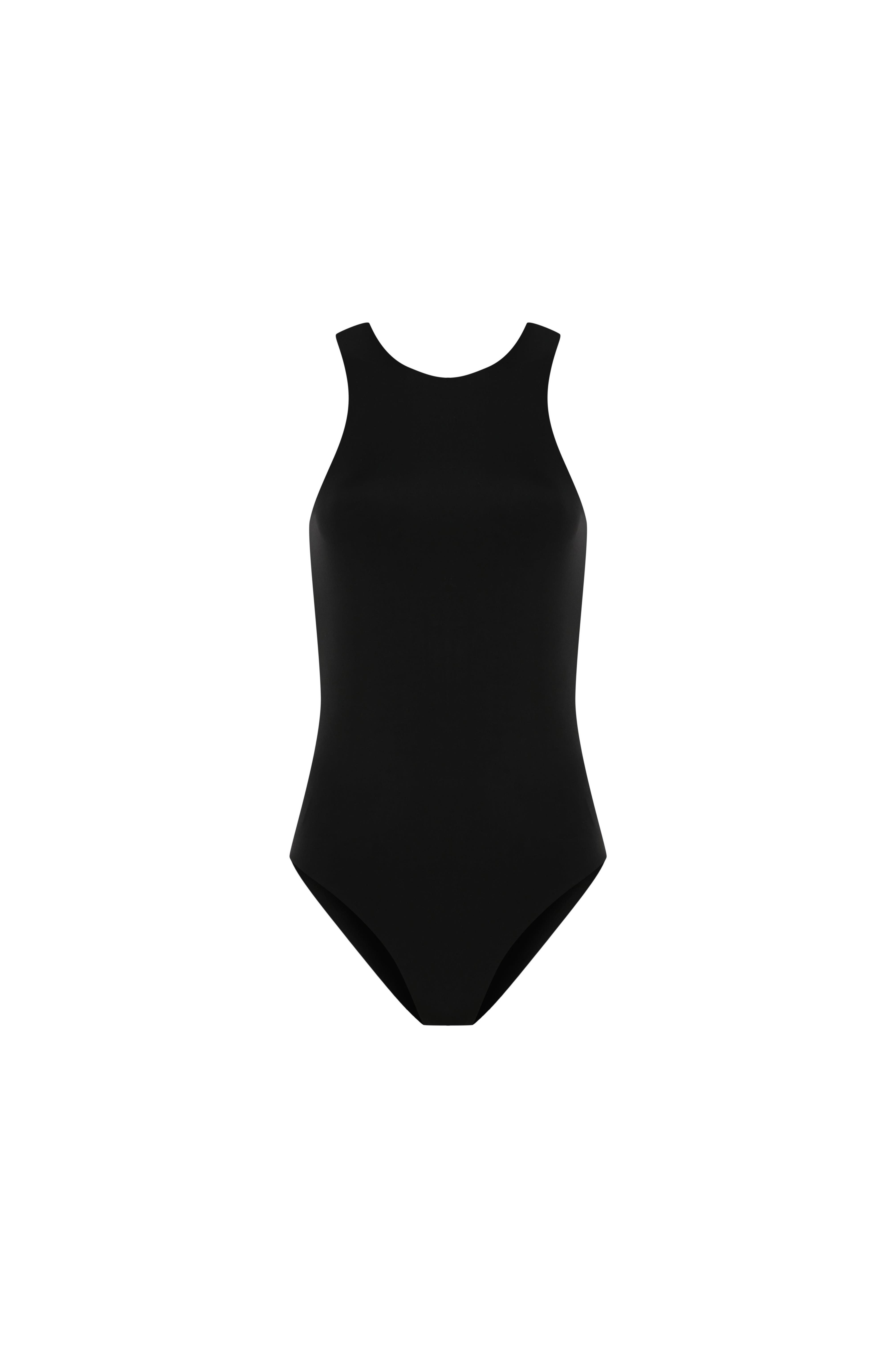 Siyah Sırt Dekolteli Jarse Bodysuit