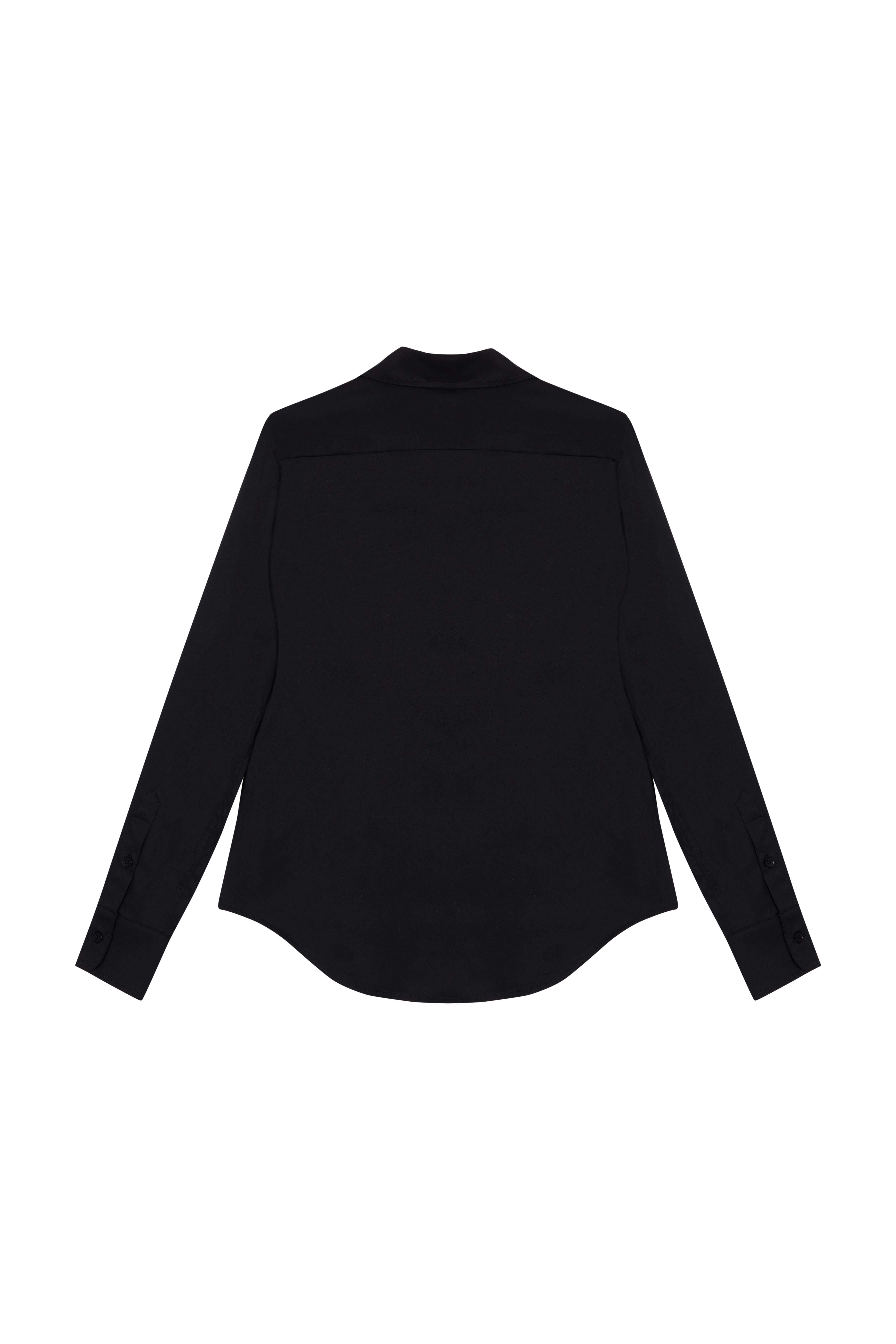 Siyah Slim Fit Poplin Gömlek