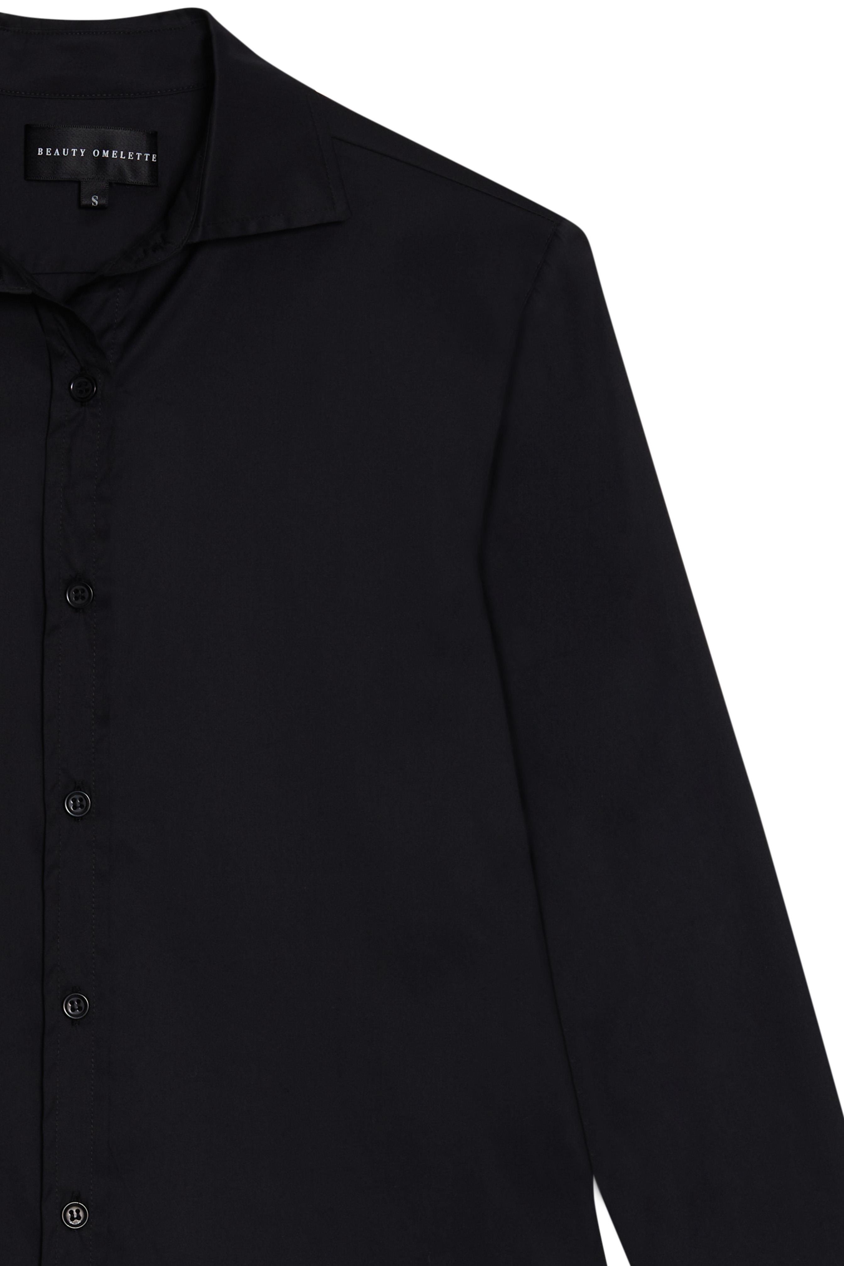 Siyah Slim Fit Poplin Gömlek