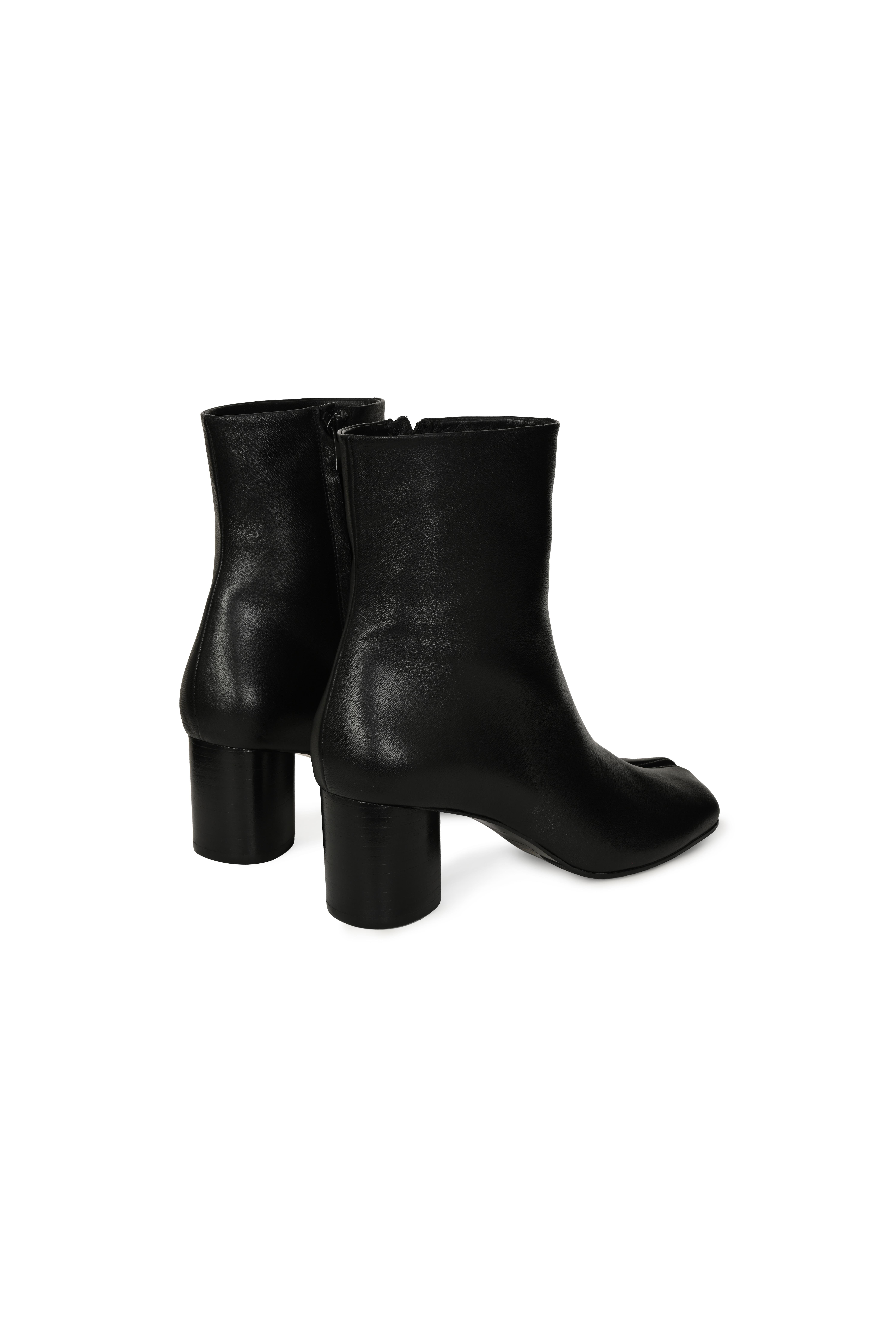 Siyah Tabi Deri Topuklu Bot