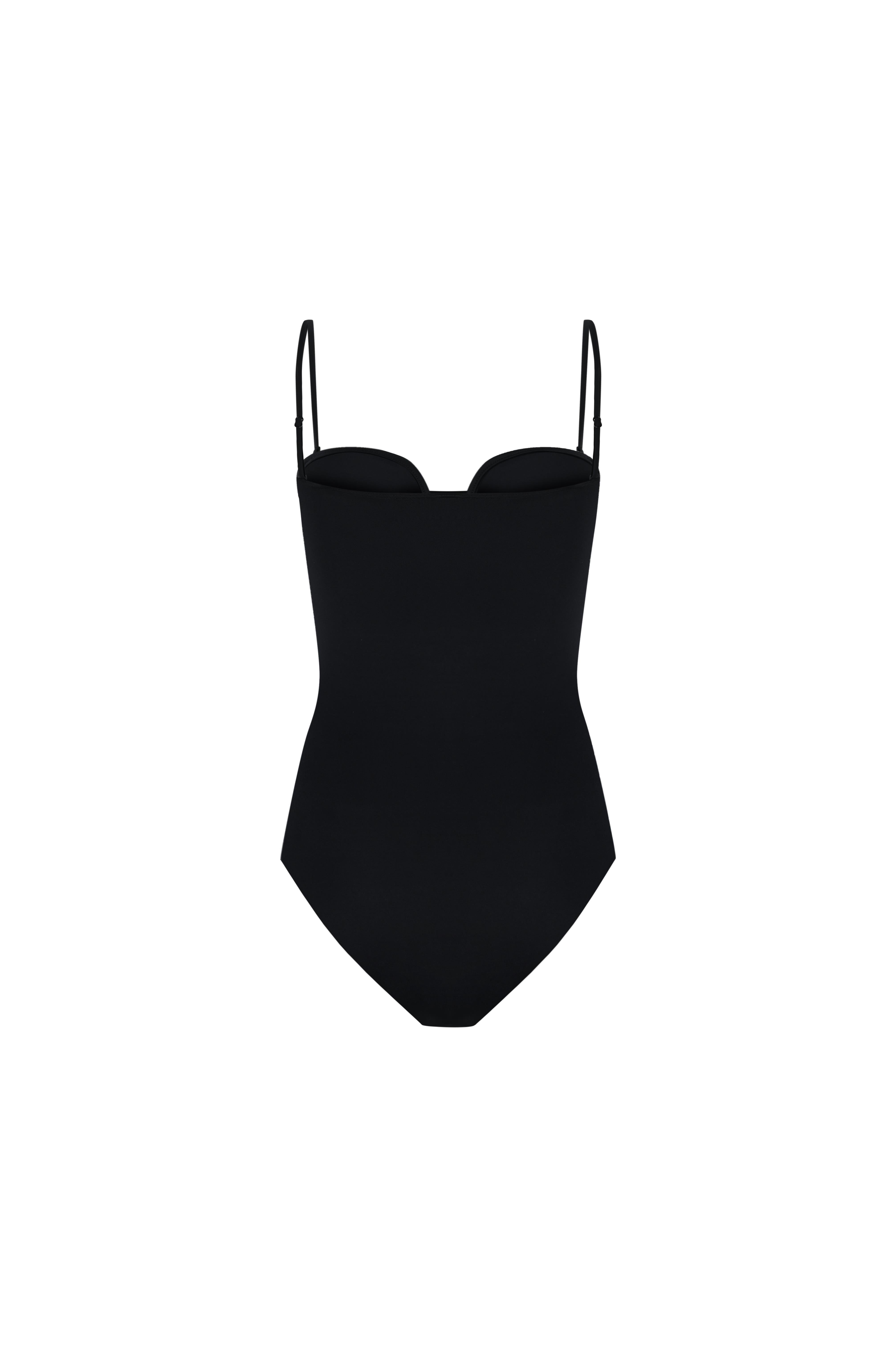 Siyah Taşlı Kalp Yaka Bodysuit