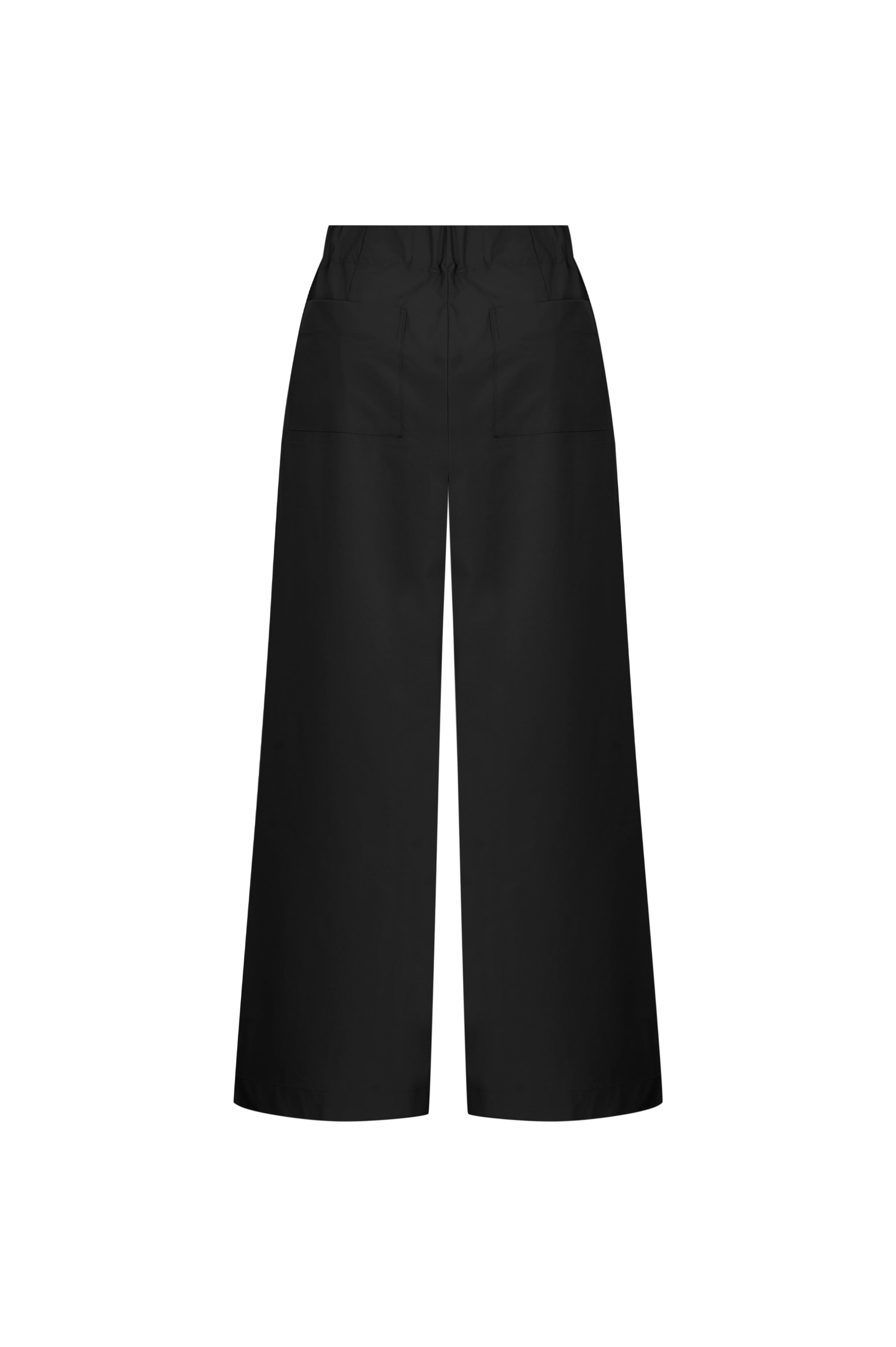 Siyah Teknik Kumaş Bol Pantolon