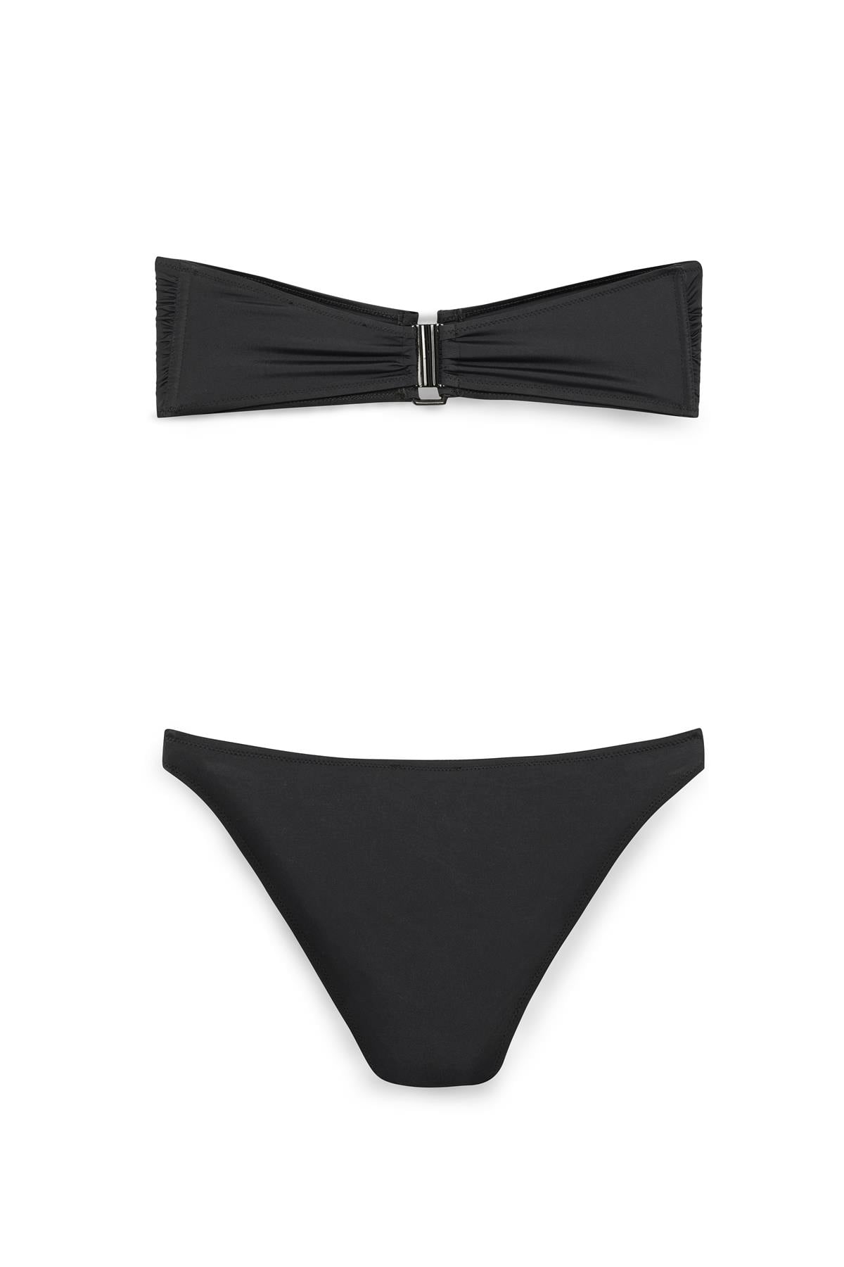 Siyah Toka Detaylı Straplez Bikini