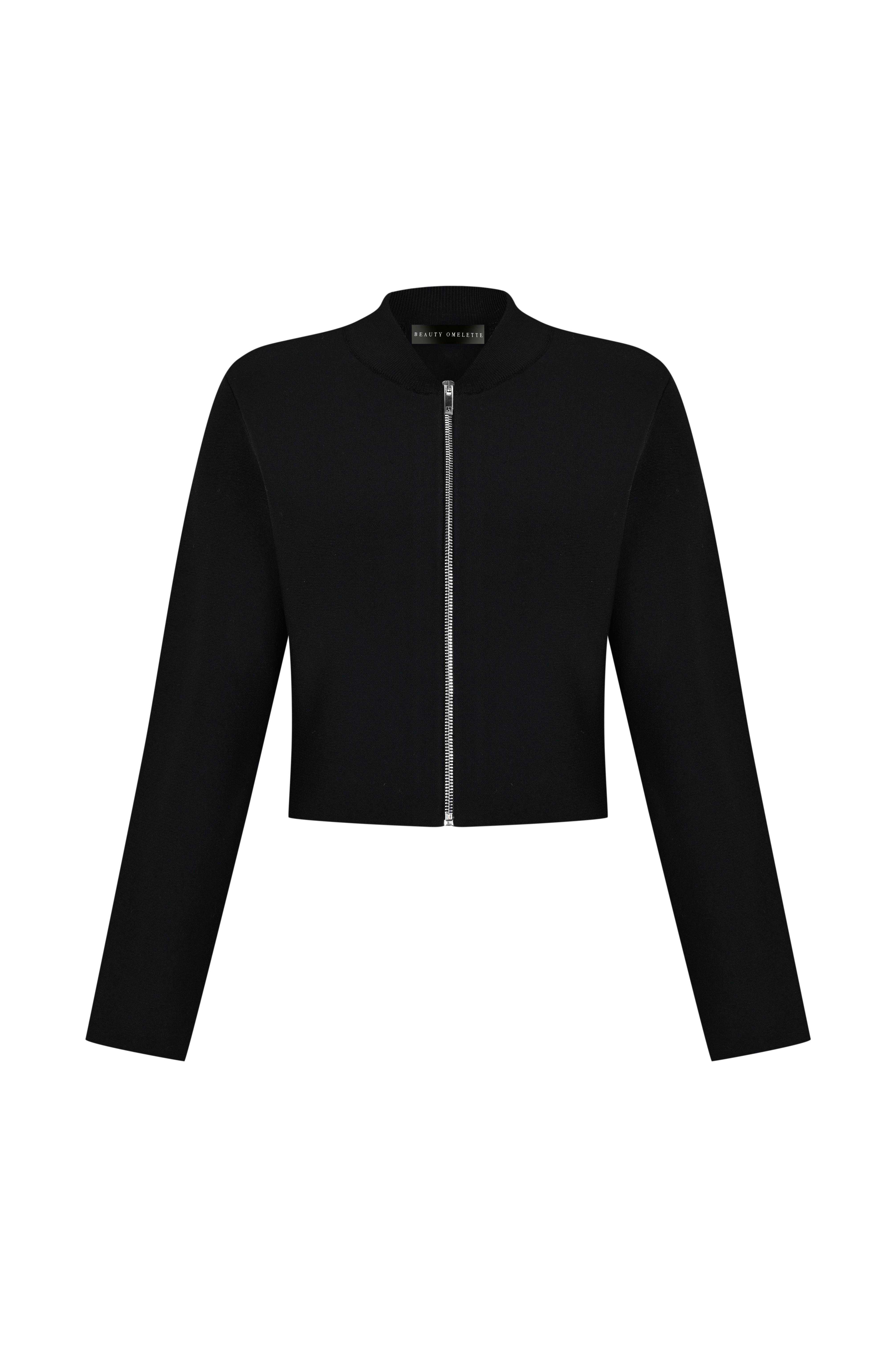 Siyah Triko Bomber Ceket