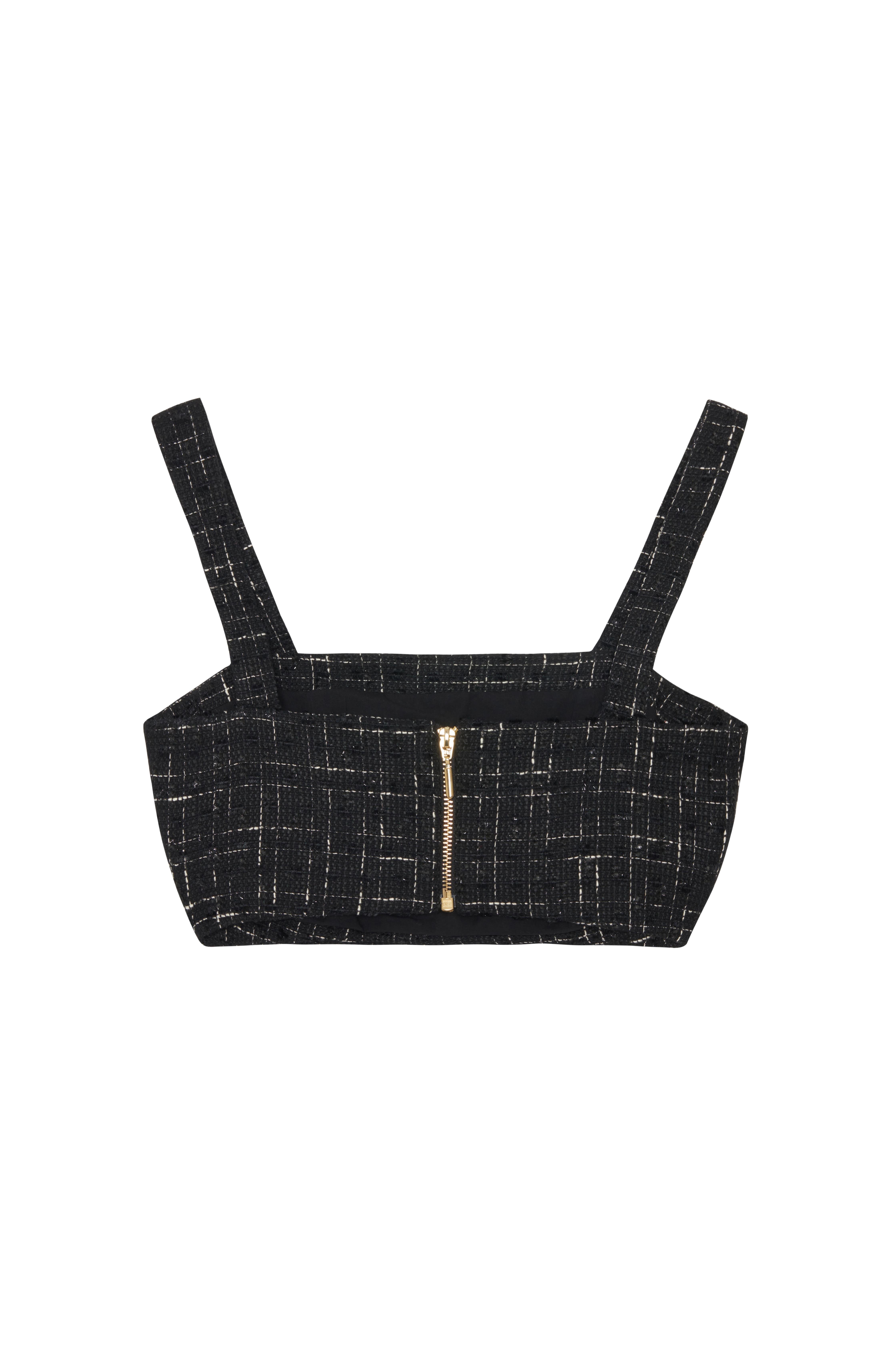 Siyah Tüvit Crop Top