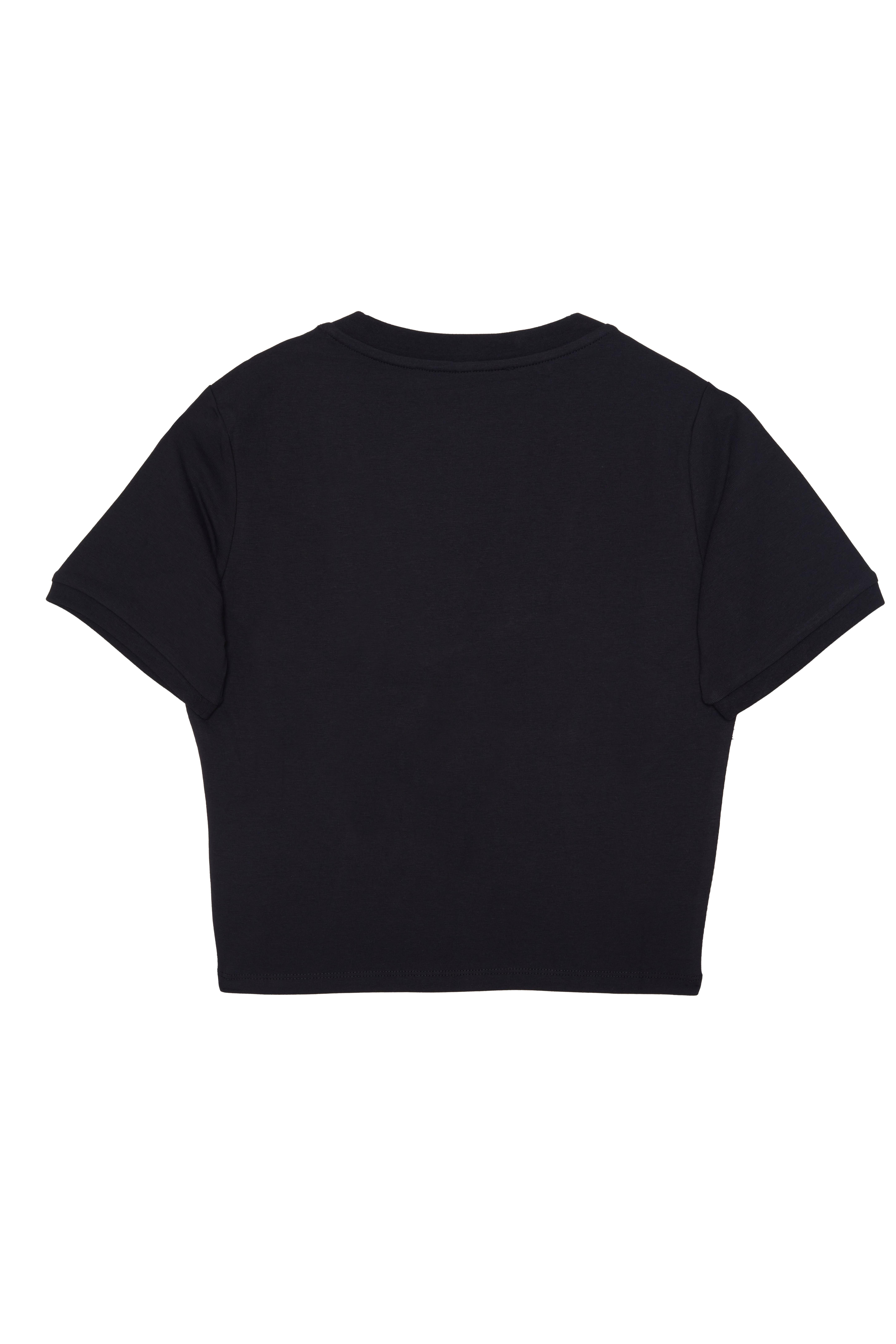 Siyah V Yaka Crop Tshirt