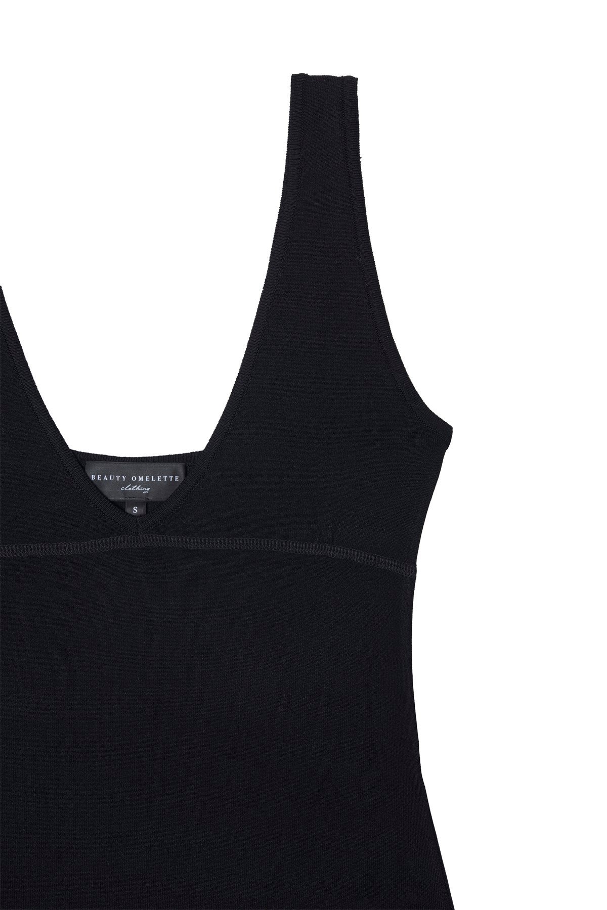 Siyah V Yaka Kolsuz Triko Bodysuit