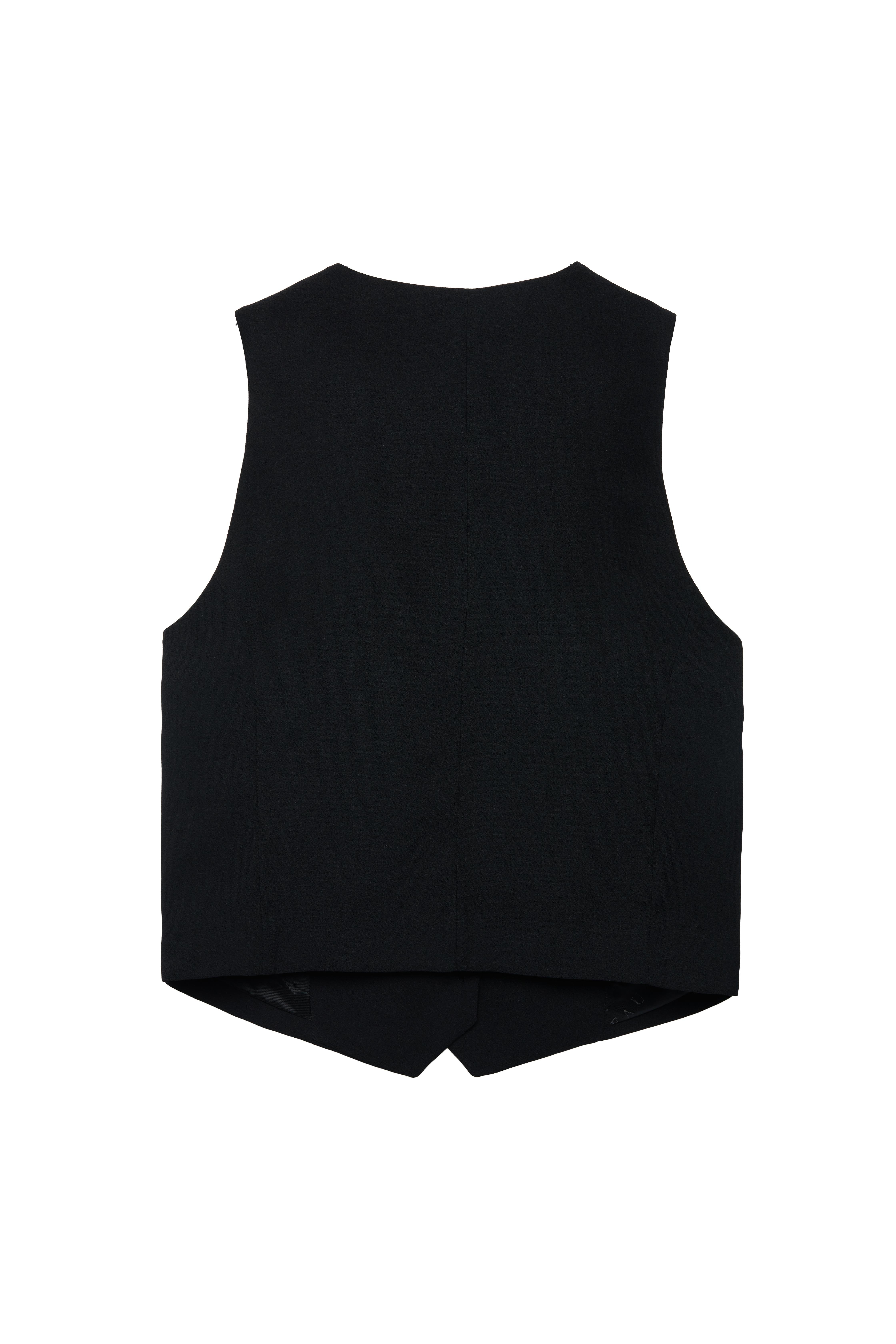 Siyah V Yaka Krep Yelek