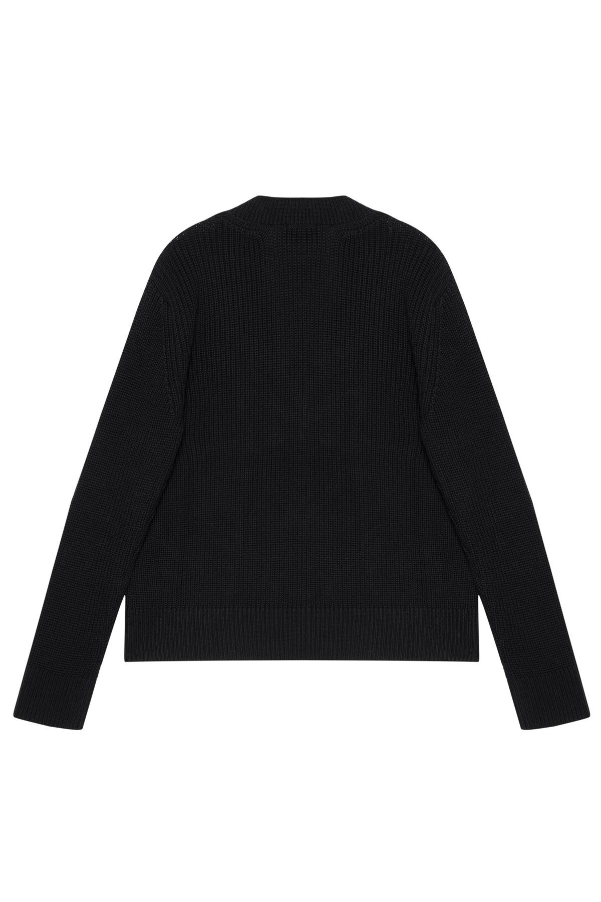 Siyah V Yaka Merserize Kazak