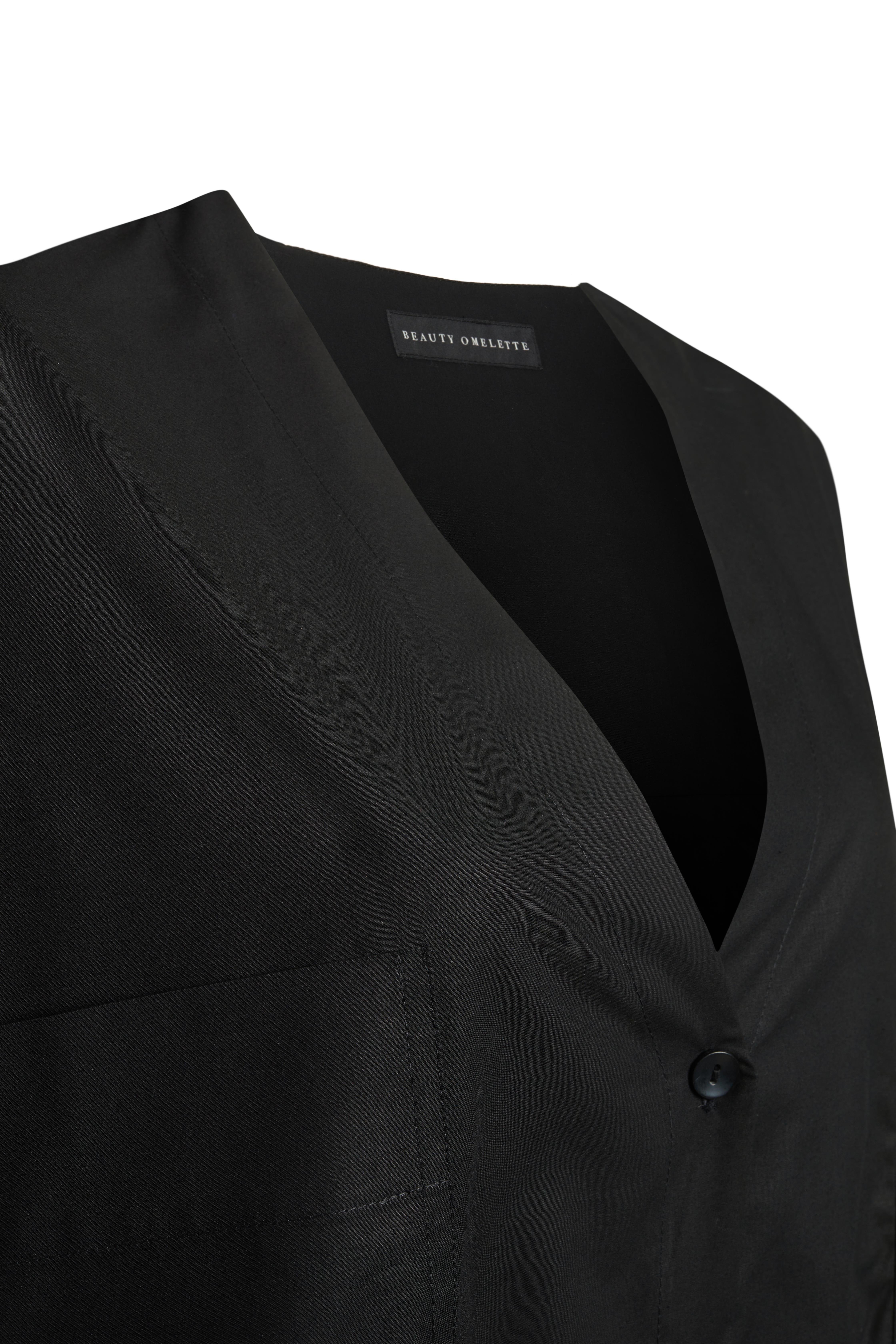 Siyah V Yaka Oversize Koton Gömlek