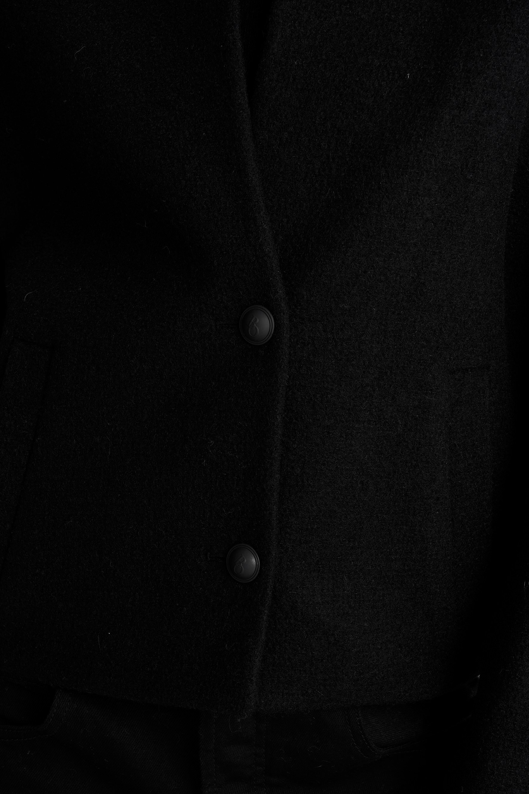 Siyah Vatkalı Kısa Yün Kaban