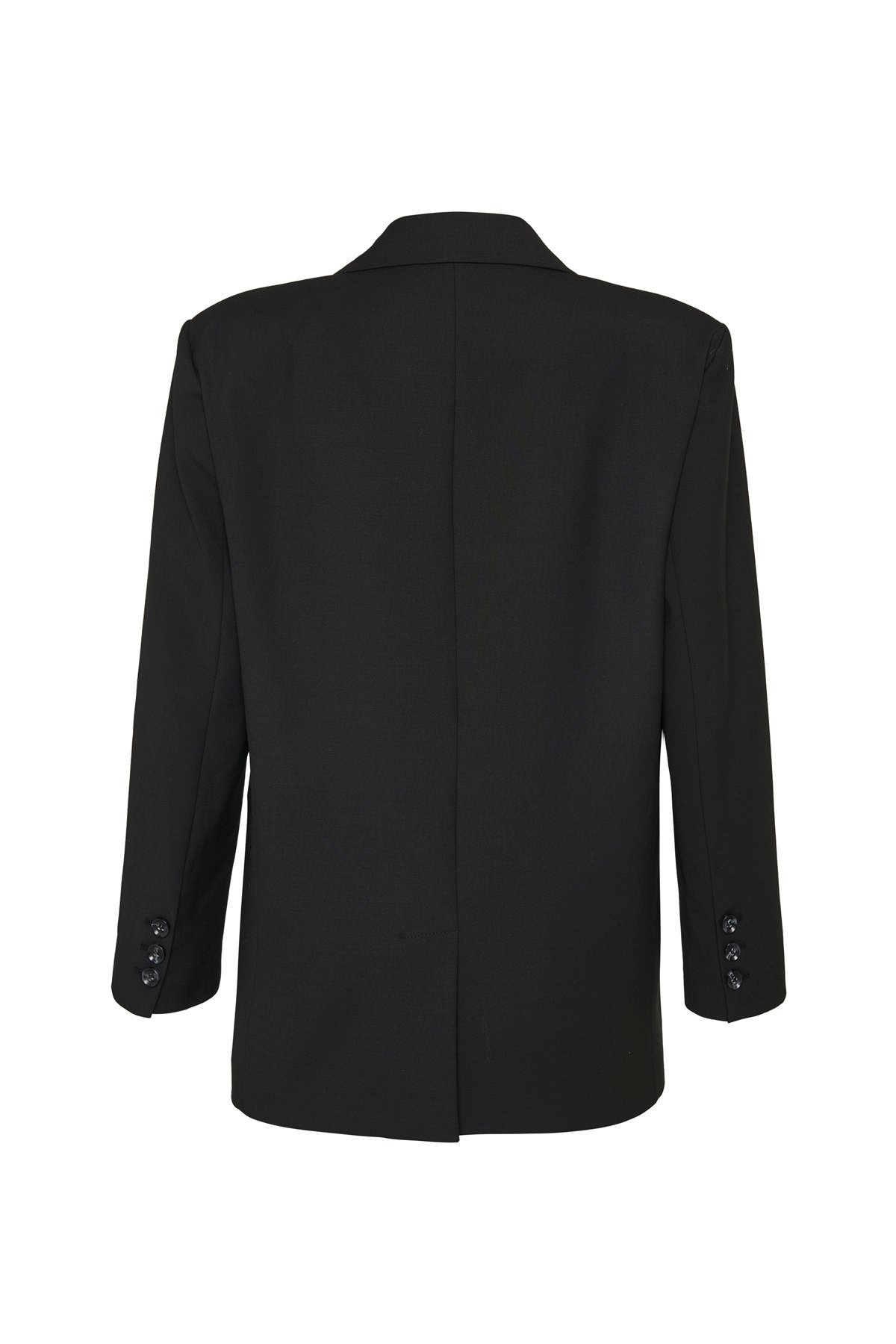 Siyah Vatkalı Oversize Yünlü Blazer- Limited Edition