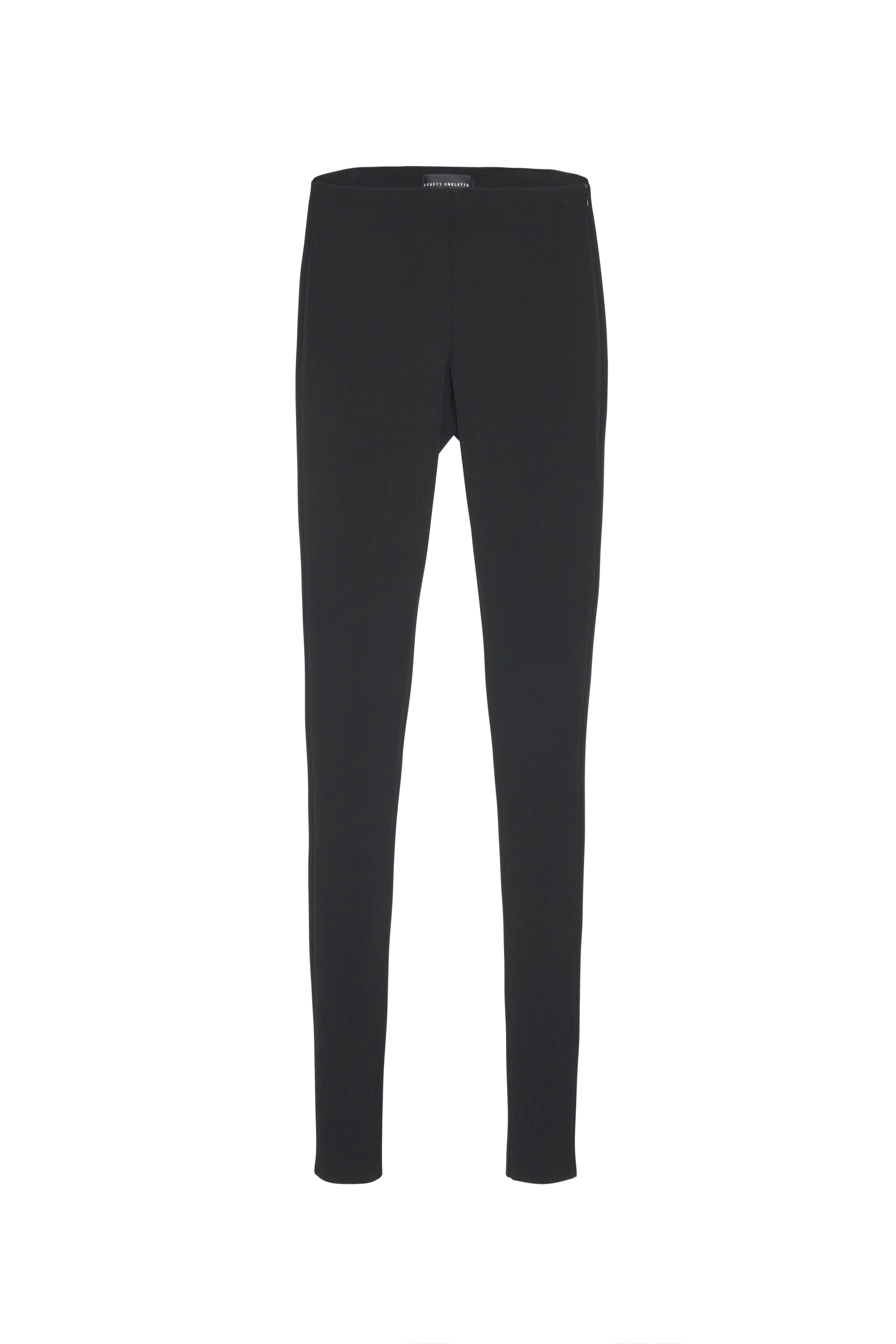 Siyah Yırtmaçlı Tayt Pantolon