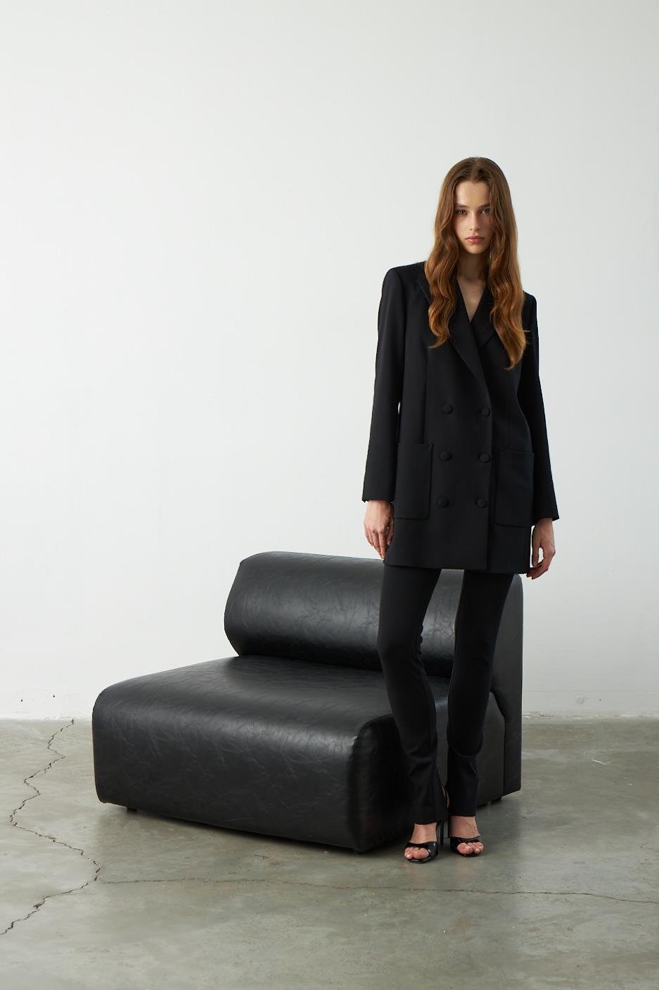 Siyah Yırtmaçlı Tayt Pantolon - Exclusive Collection