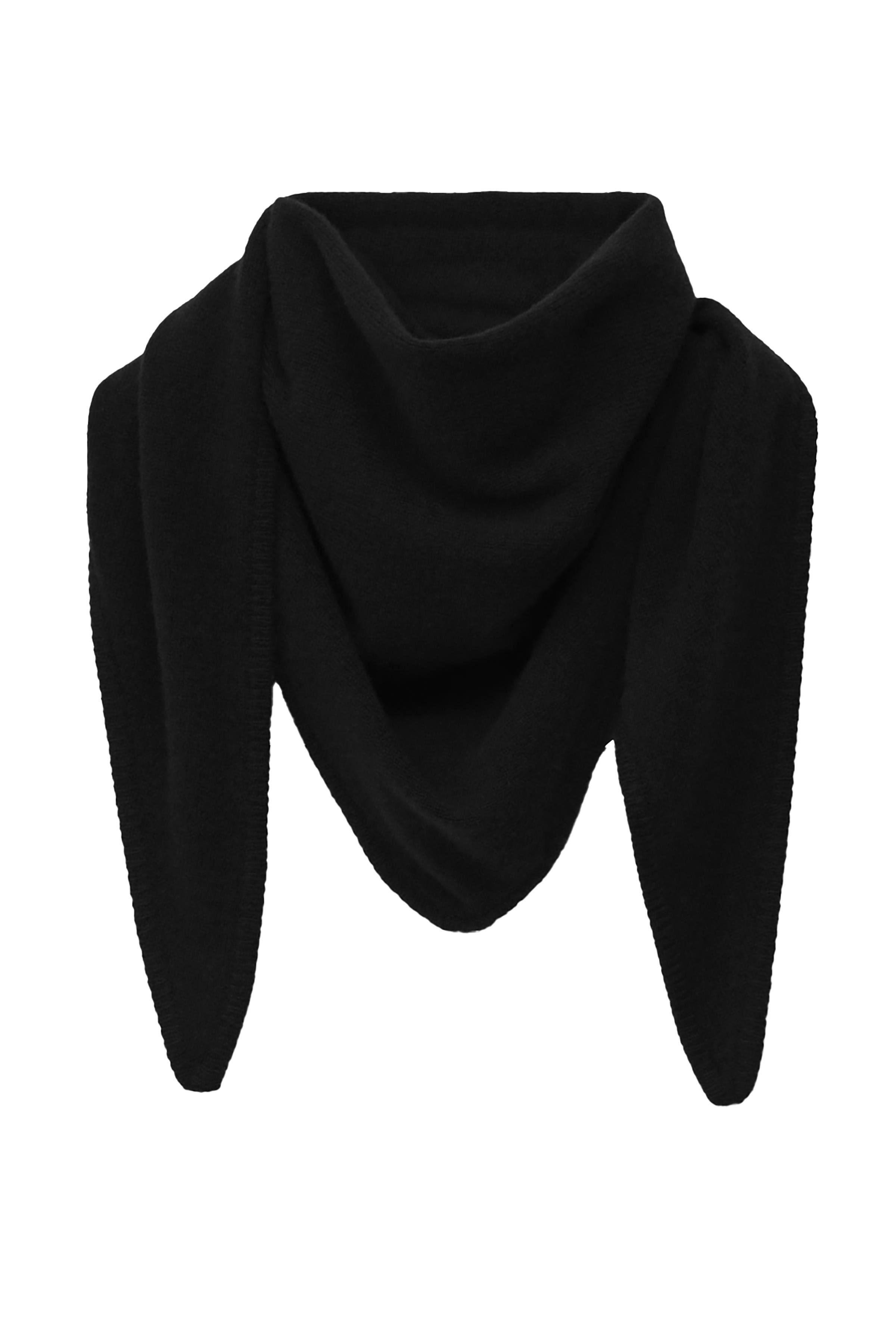 Siyah Yünlü Bandana Büyük Fular