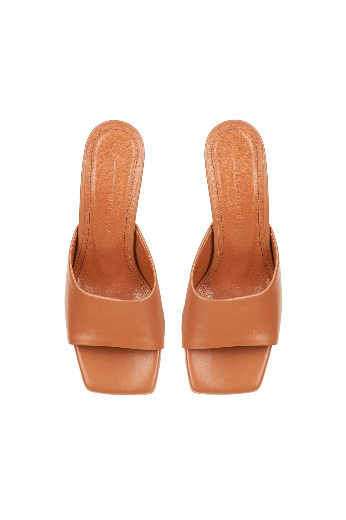Taba Tek Bantlı Kitten Heel Deri Terlik