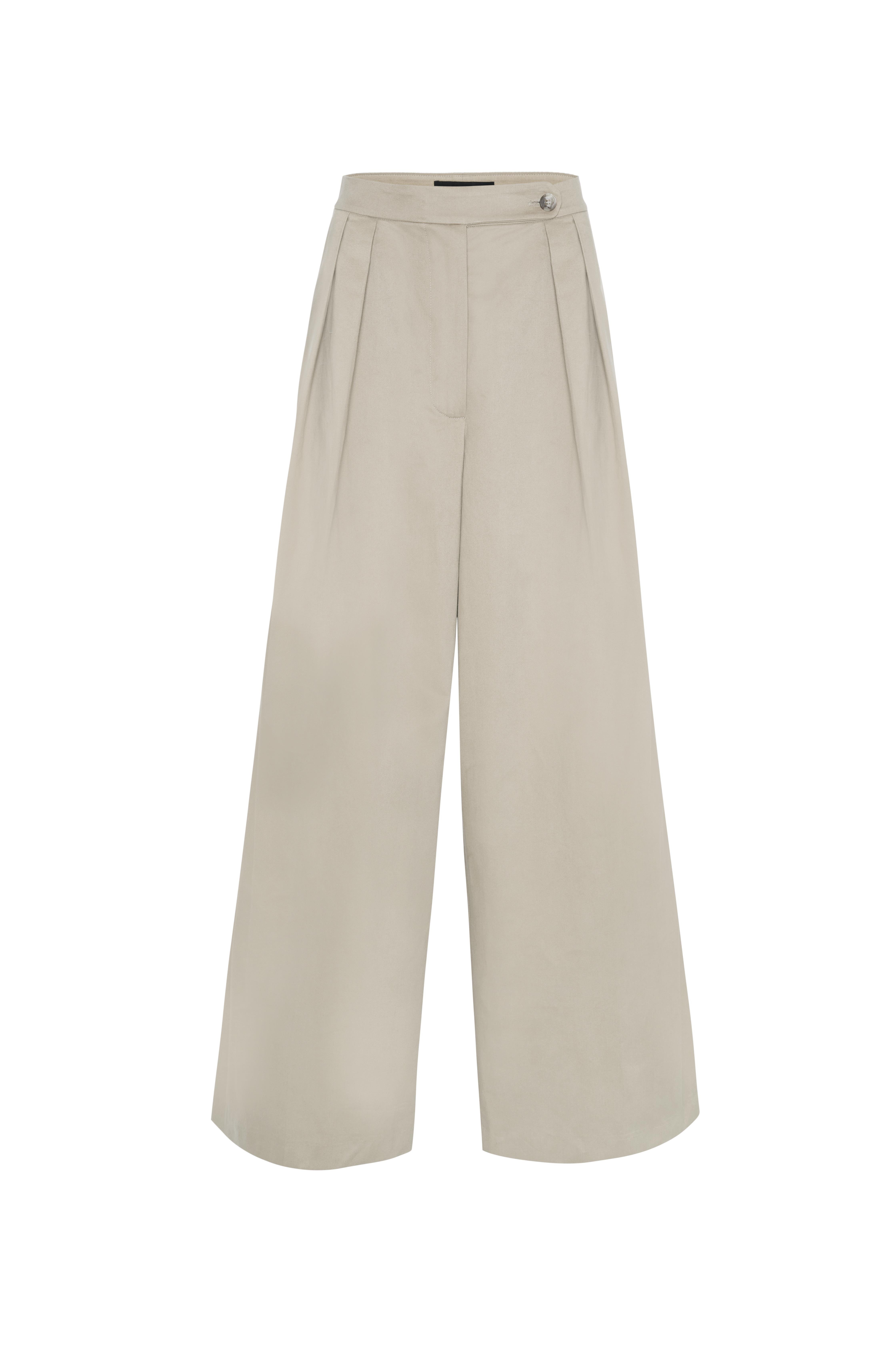 Taş Gabardin Palazzo Pantolon